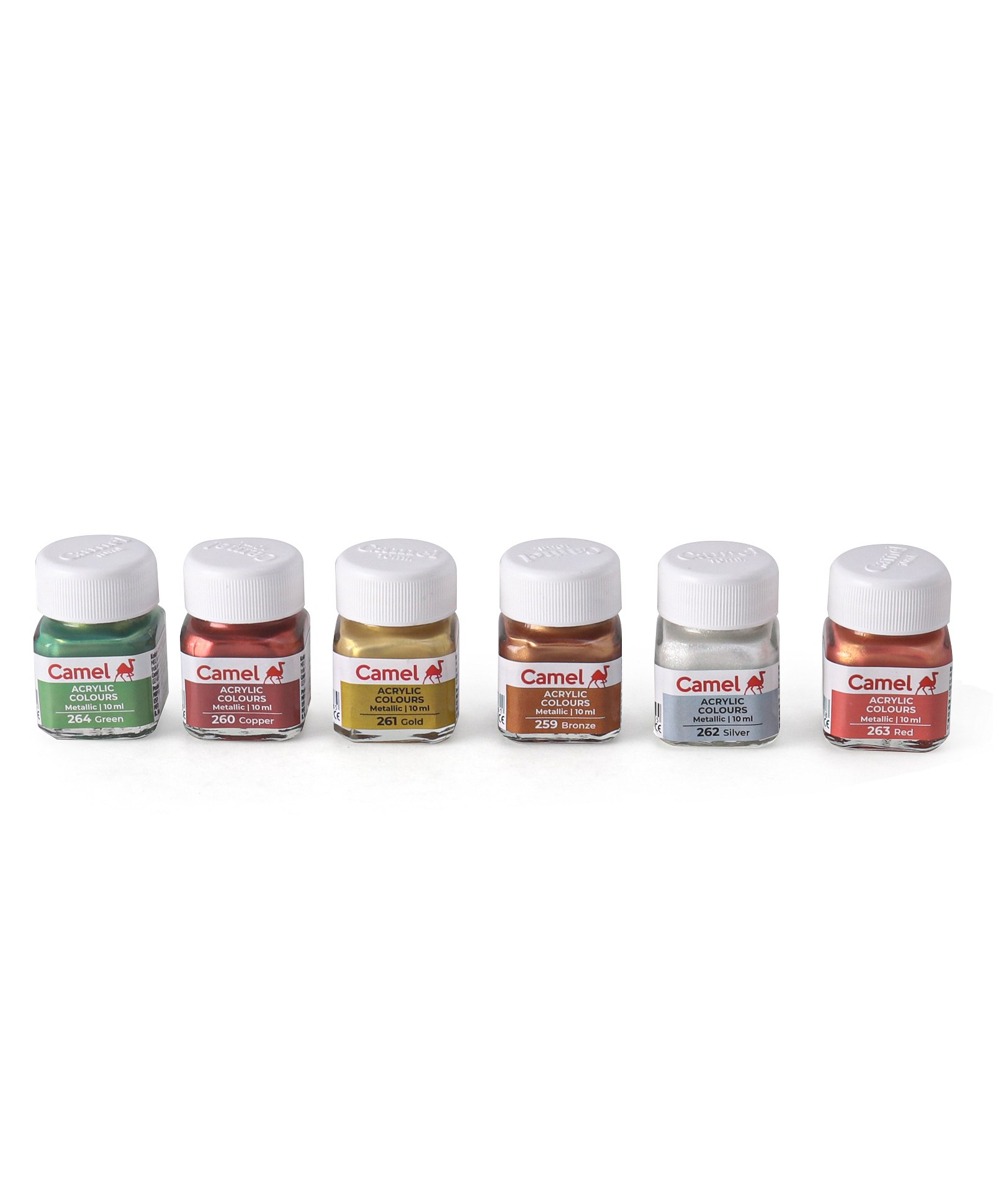 Camel Acrylic Metallic Color 6 Shades - 10 ml Each-image-2