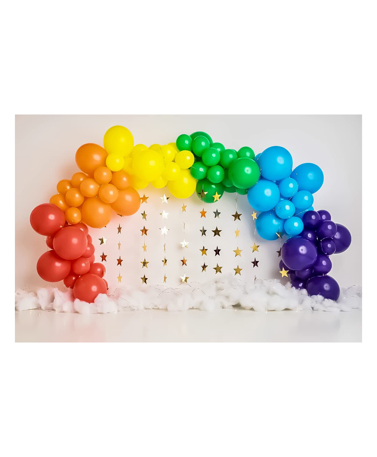 Special You Birthday Decoration DIY Combo Kit Rainbow Theme with Star Bunting Dark Blue Orange Yellow Green Light Blue and Red Balloons Multicolor- Pack of 63 Items-image-23