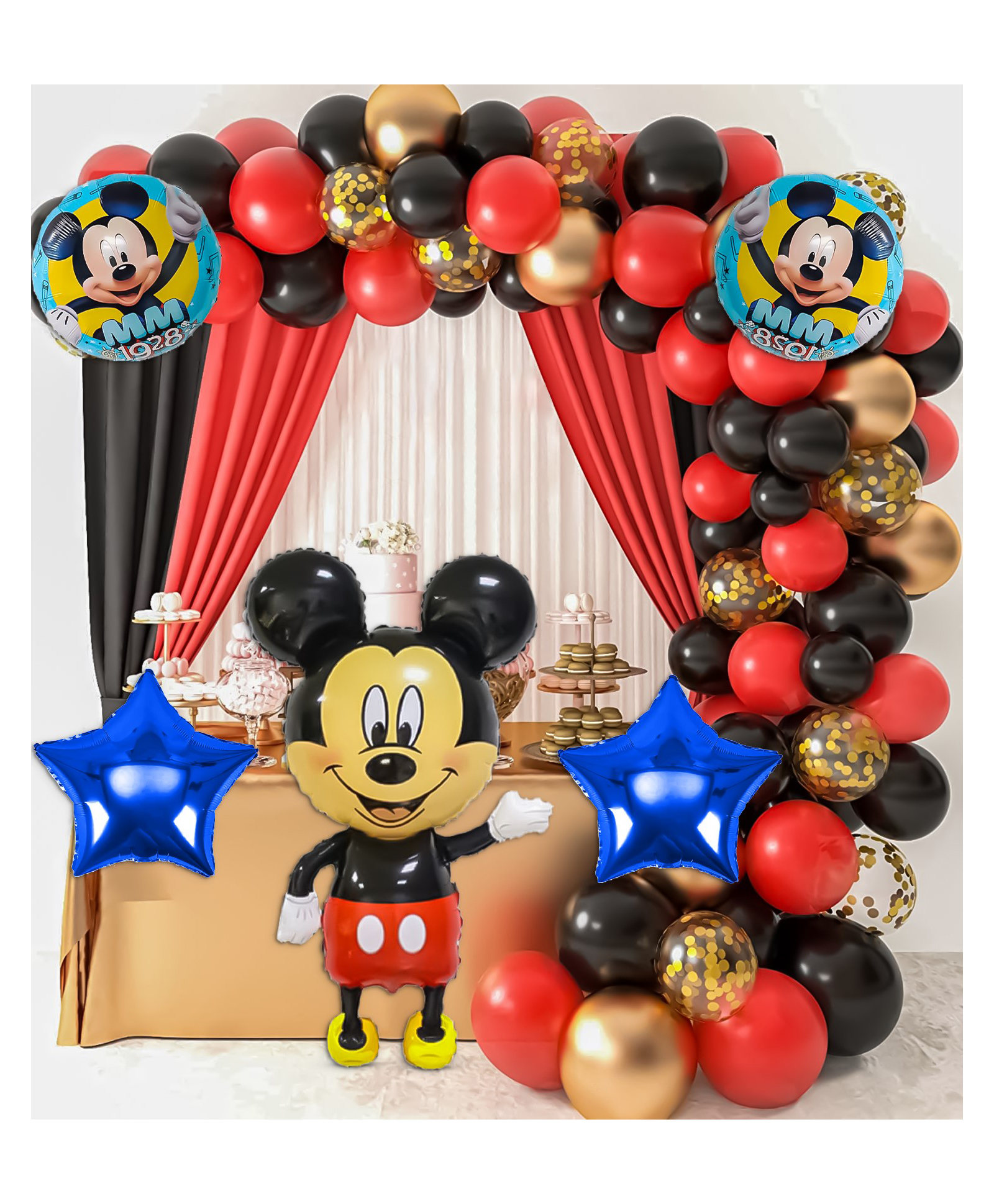 Special You Mickey Mouse Theme Birthday Decoration Items for Boys and Girls with mickey mouse foil balloon Red pack of 59 items-image-14