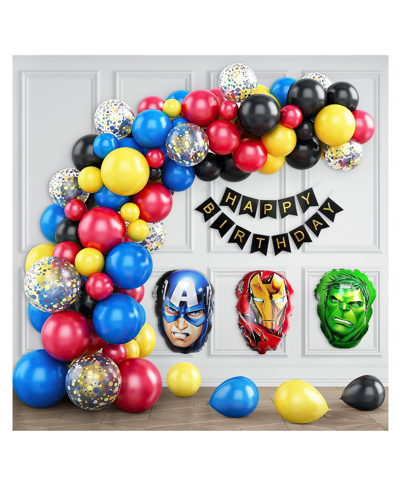 Special You Avengers theme birthday decoration DIY Combo with  Avengers theme foil balloons decorative kit multicolor pack of 71-image-37