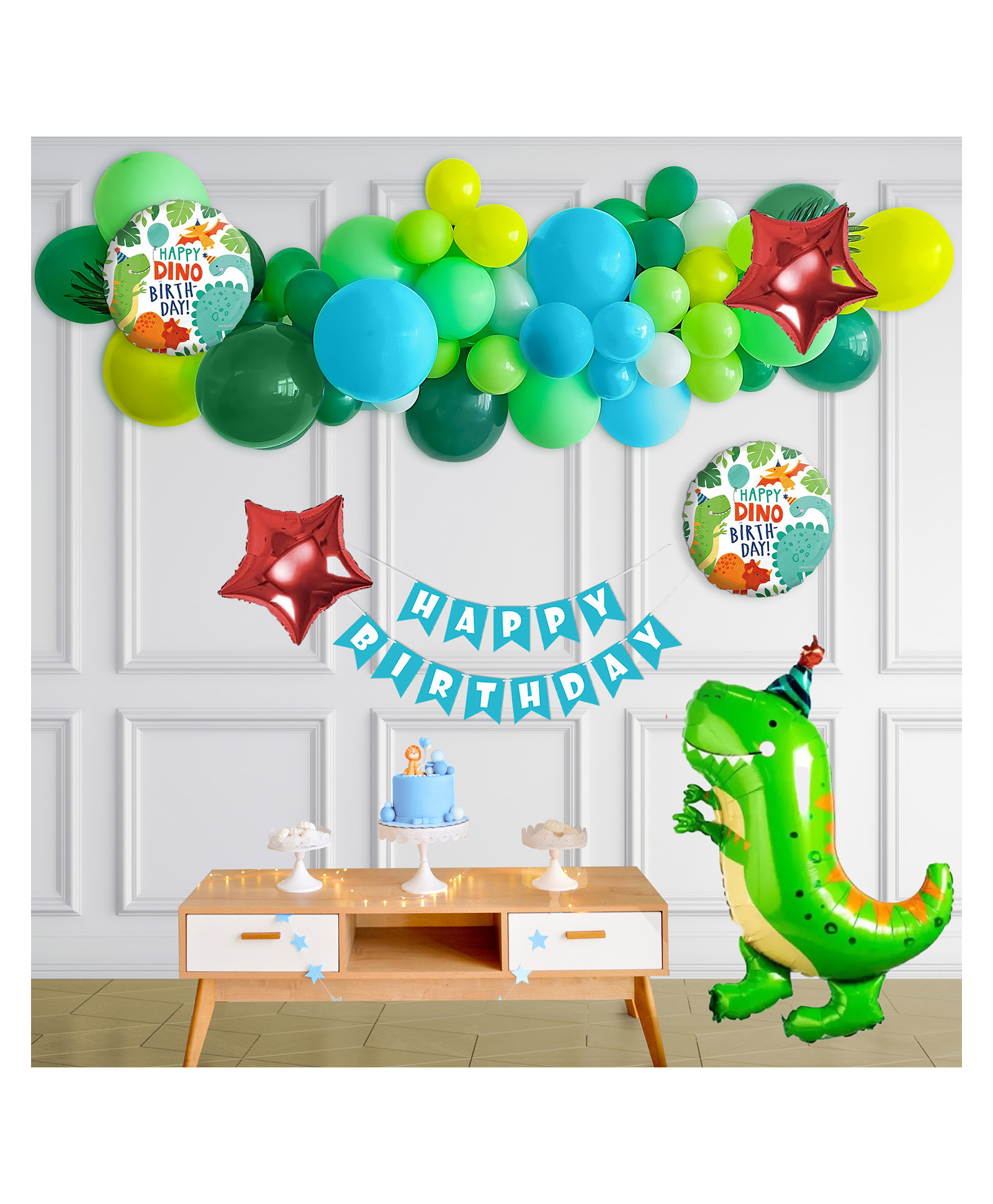 Special You Birthday Decoration DIY Combo Kit Dinosaur Theme with Dinosaur Foil Balloon Set - Pack of 48 Items-image-44