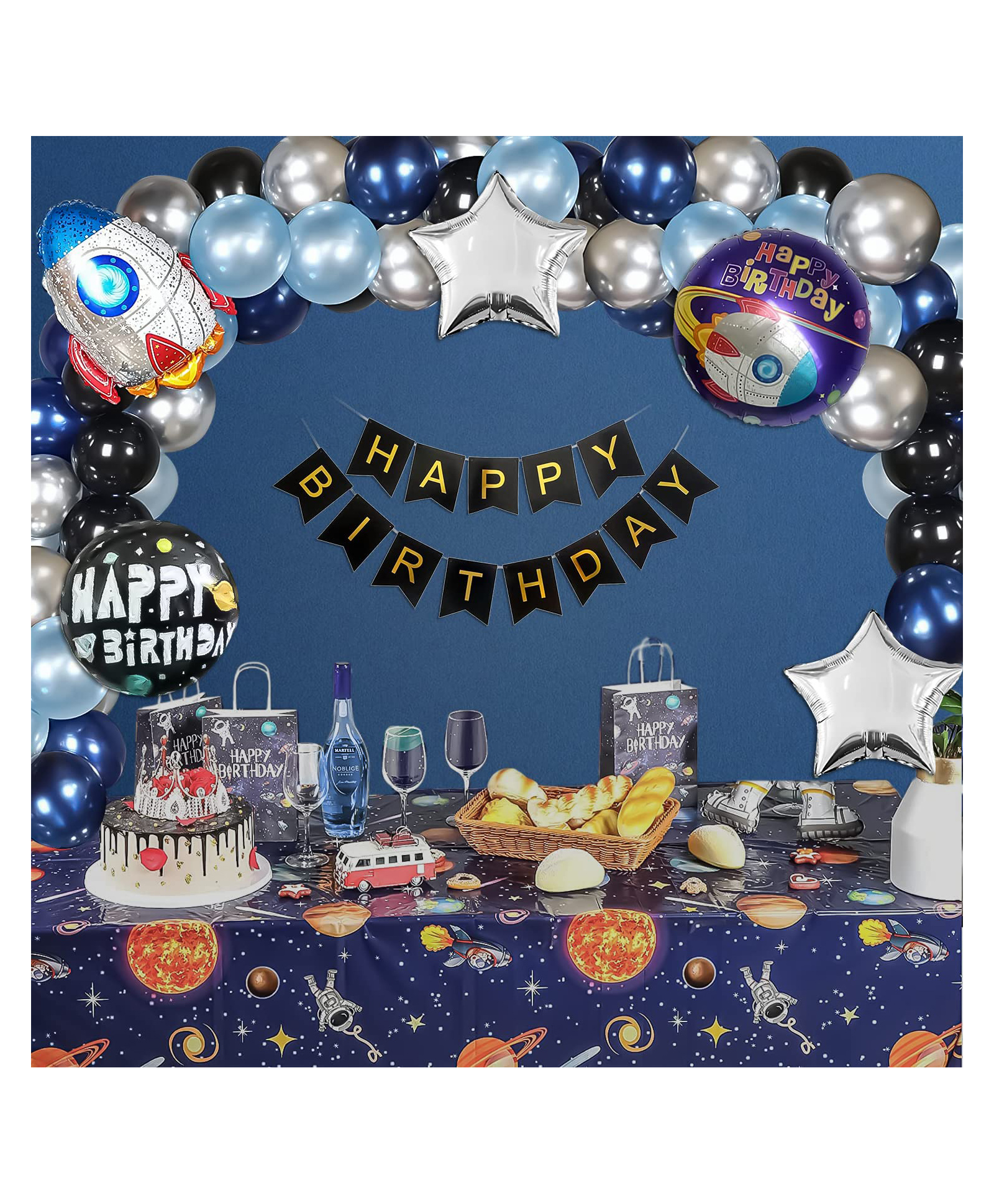 Special You Space theme birthday decoration DIY kit for kids with space theme foil balloons decorative kit blue pack of 68 items-image-19