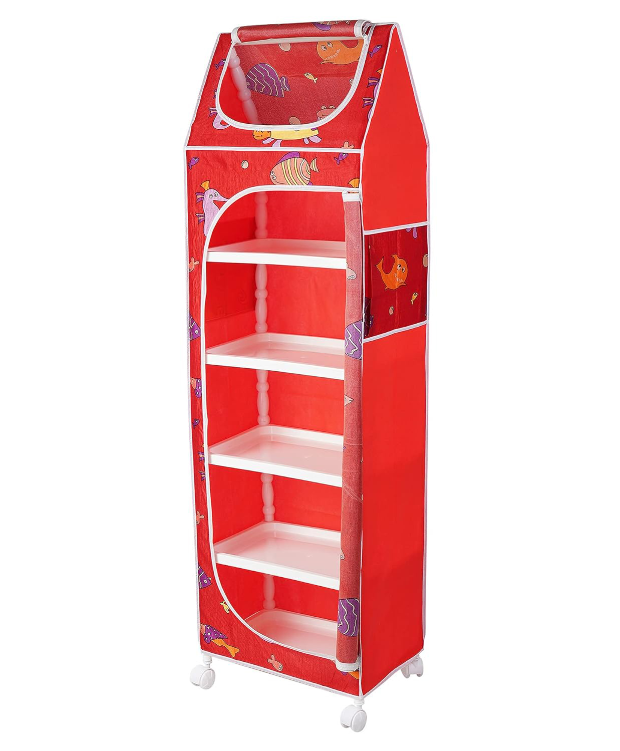 little ones Little One's   6 Plastic Shelves Baby Wardrobe Toy Organizer   Aquatic Red   TB6 FR-picture-13