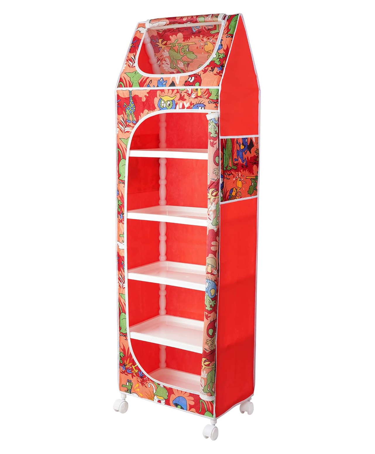little ones Little One's   6 Plastic Shelves Baby Wardrobe Toy Organizer   Jungle Red   TB6 AR-picture-23