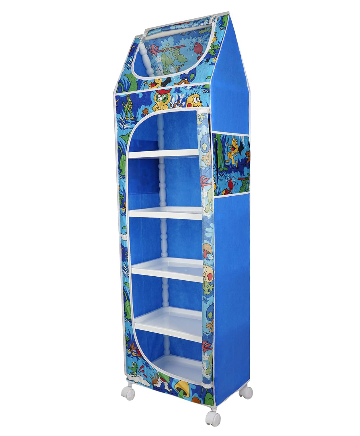 little ones Little One's   6 Plastic Shelves Baby Wardrobe Toy Organizer   Jungle Blue   TB6 AB-picture-21