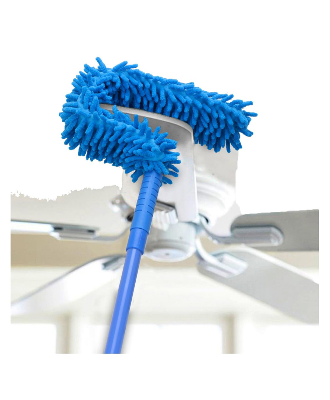 Luvlittle  Fan Cleaner Brush with Long Rod Flexible Fan Cleaning Mop Microfiber Dust Cleaner Foldable Duster (Color May Vary)-image-2