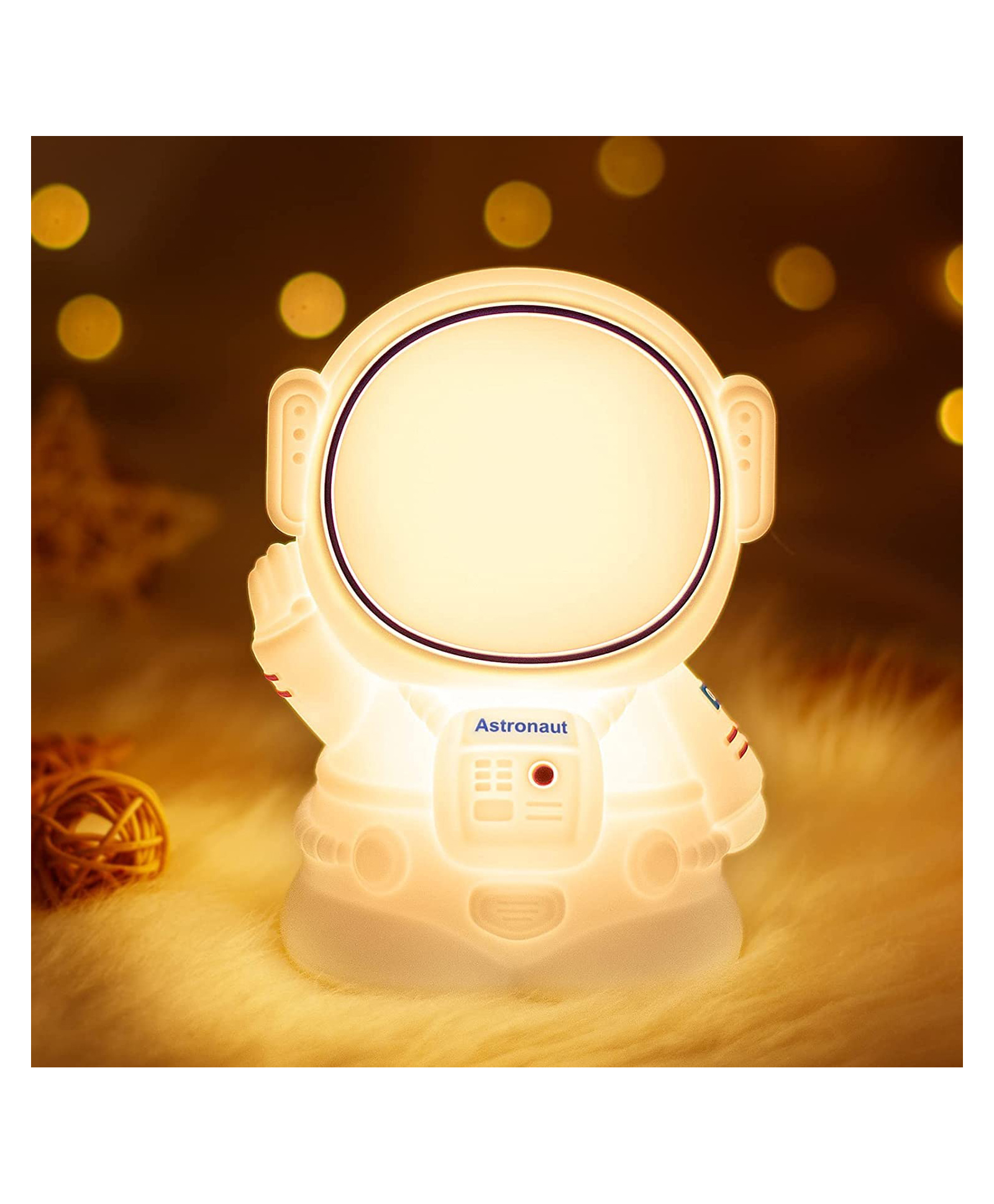 Luvlittle Astronaut Silicone Night Lamp 7 Colour Changing Light with USB Rechargeable - White-image-19