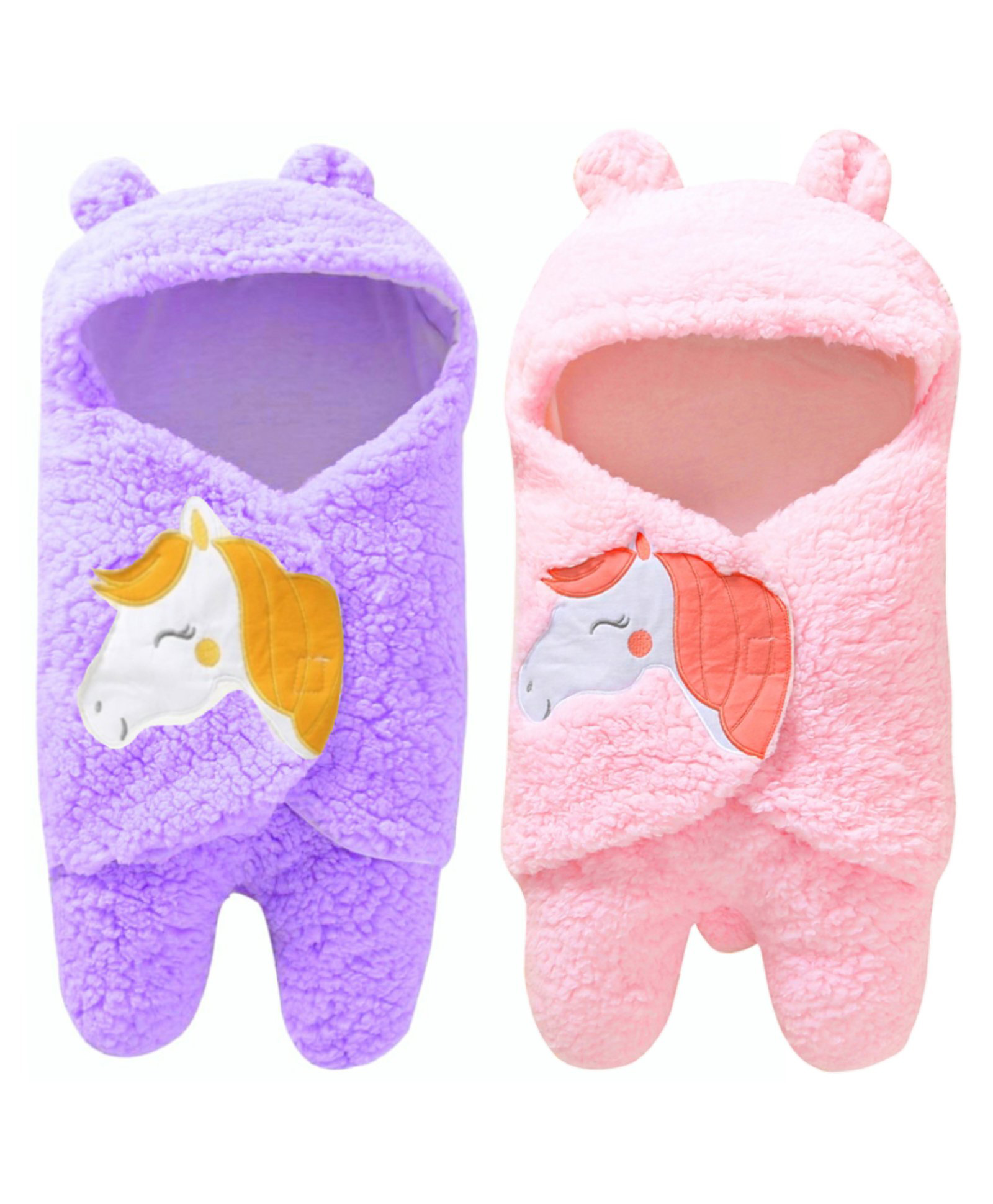 Luvlittle Wearable Hooded Blanket Pack Of 2 - Purple & Pink-image-43