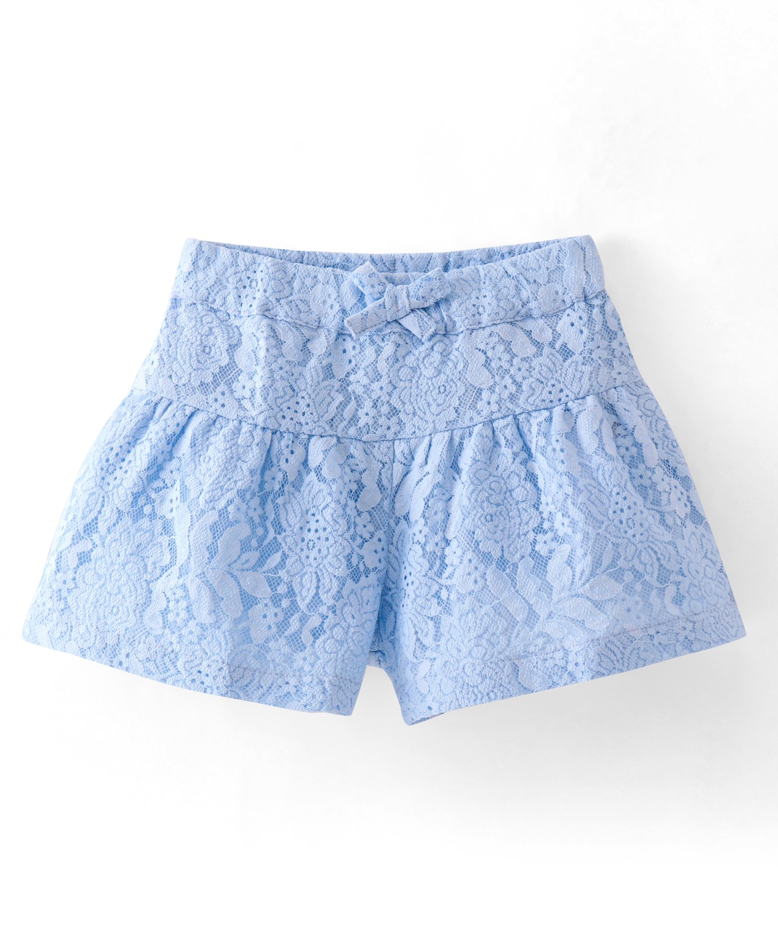 Babyhug Woven Lace Designed Shorts with Lining - Blue-picture-21