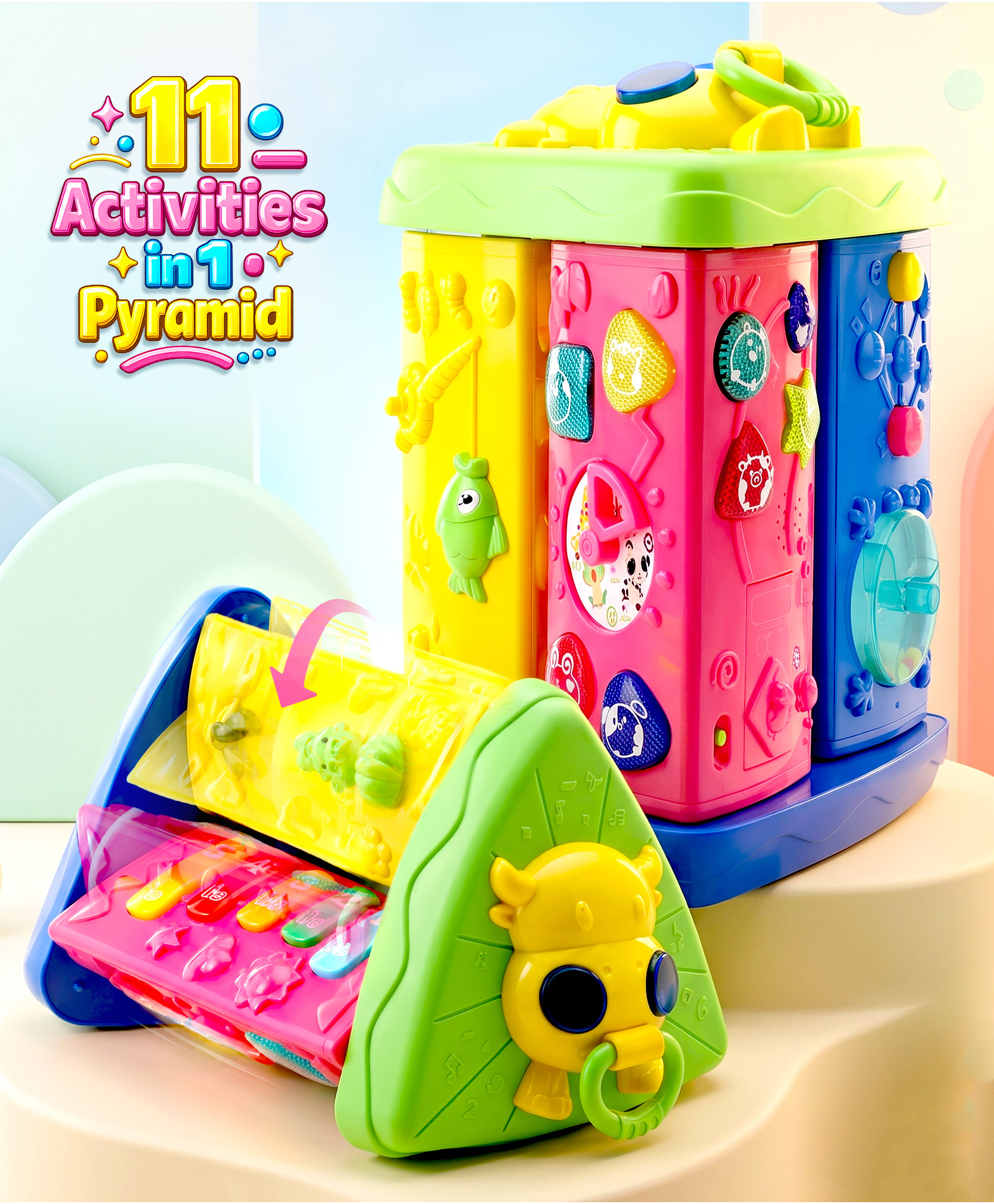 Babyhug Musical Learning Pyramid with Interactive Play - Multicolour-picture-16