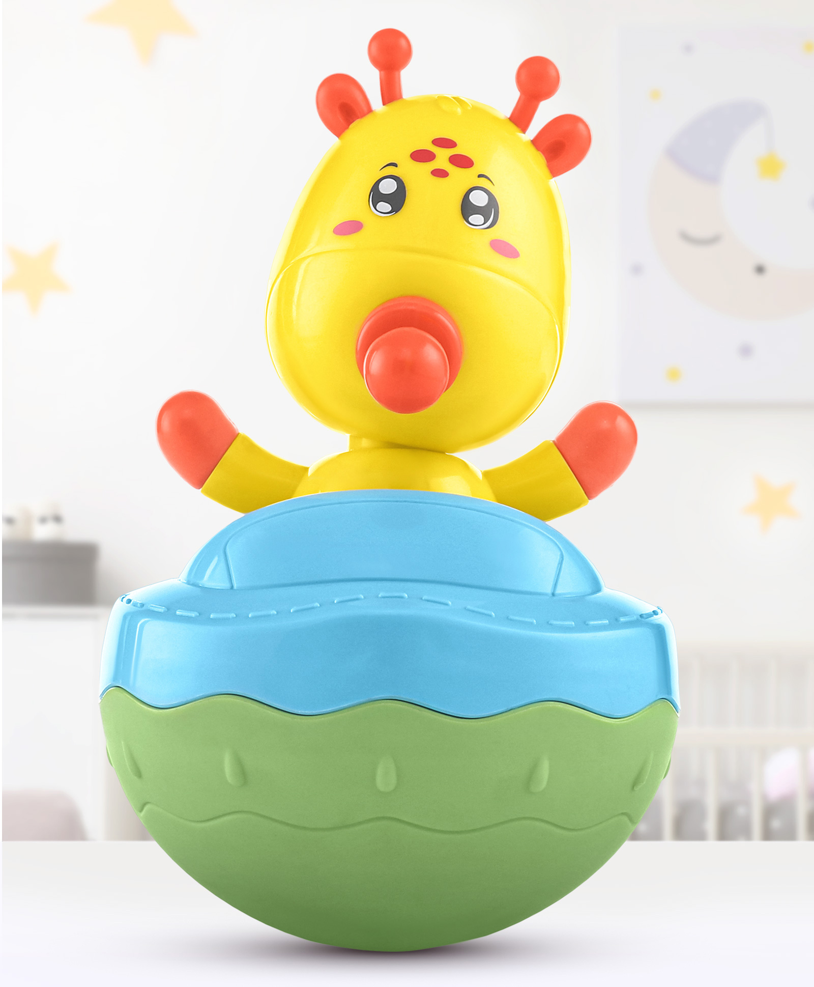 Babyhug Giraffe on Boat Roly Poly Toy - Color mayvary-image-39