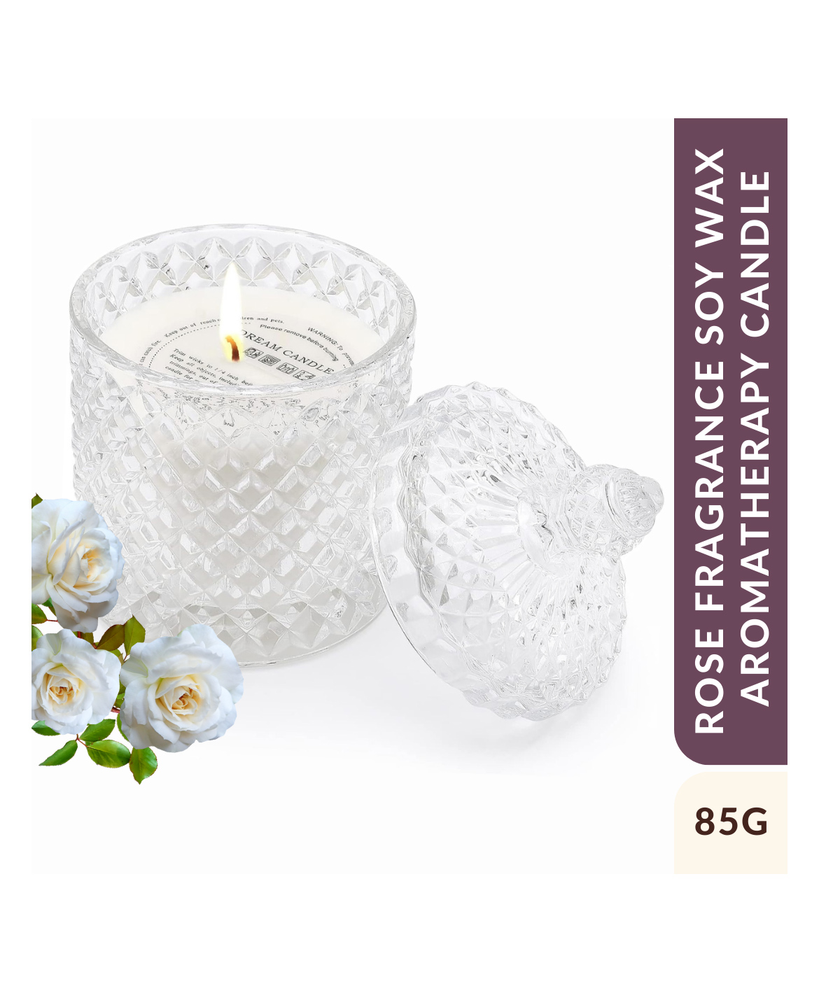Coco Crush Rose Aromatherapy Crystal Jar Candle  100% Pure Soy Wax  Natural Fragrance - 85 g-picture-23