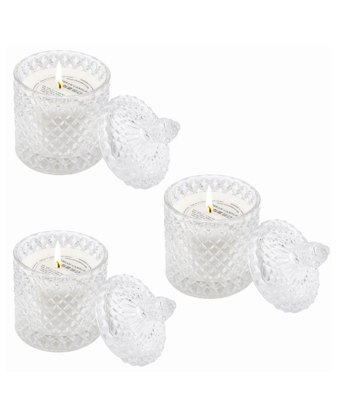 Coco Crush Rose Aromatherapy Crystal Jar Candle  100% Pure Soy Wax  Pack of 3 - 85g each (255g)-picture-12