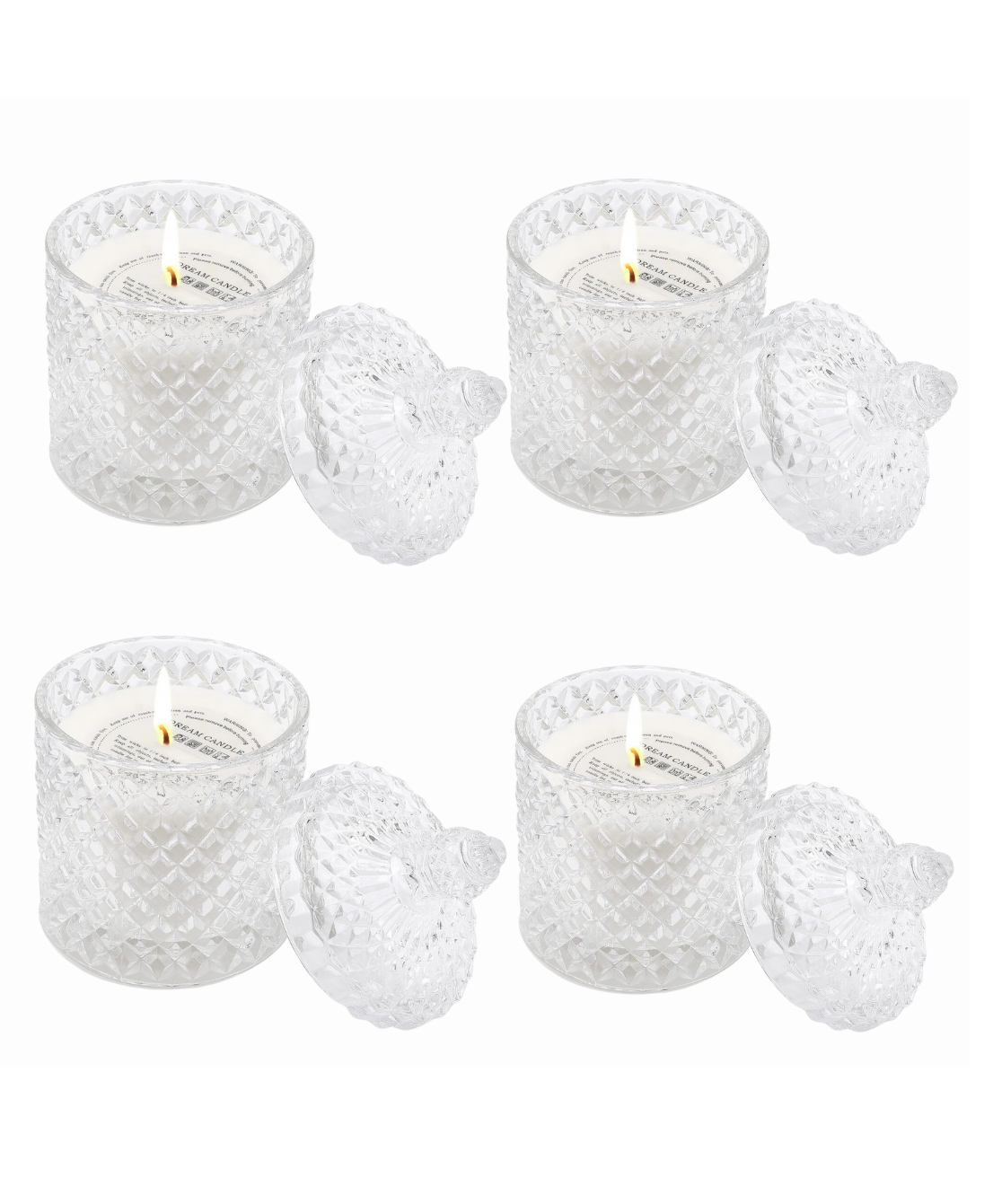 Coco Crush Rose Aromatherapy Crystal Jar Candle 100% Pure Soy Wax  Pack of 4  85g each 340g-picture-12