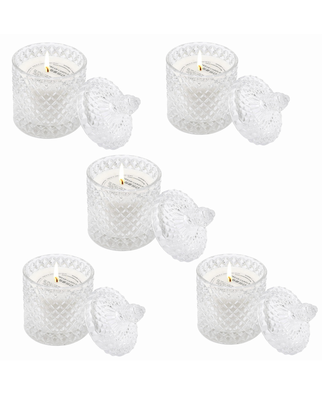 Coco Crush Rose Aromatherapy Crystal Jar Candle 100 Pure Soy Wax  Pack of 5  85g each 425g-picture-15