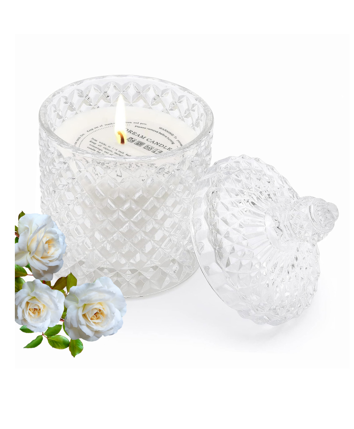Coco Crush Rose Aromatherapy Crystal Jar Candle -100% Pure Soy Wax, Natural Fragrance - 160g-picture-22