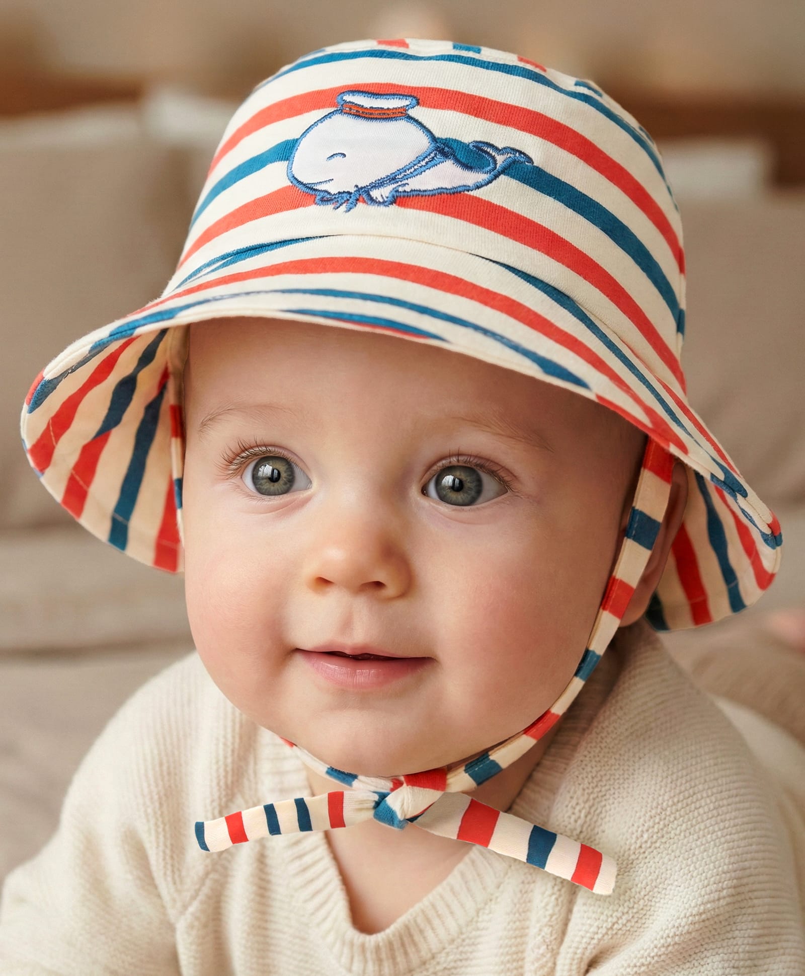 Babyoye 100% Cotton  with Eco Jiva Finish Dolphin Print Cap- Multicolour-picture-23