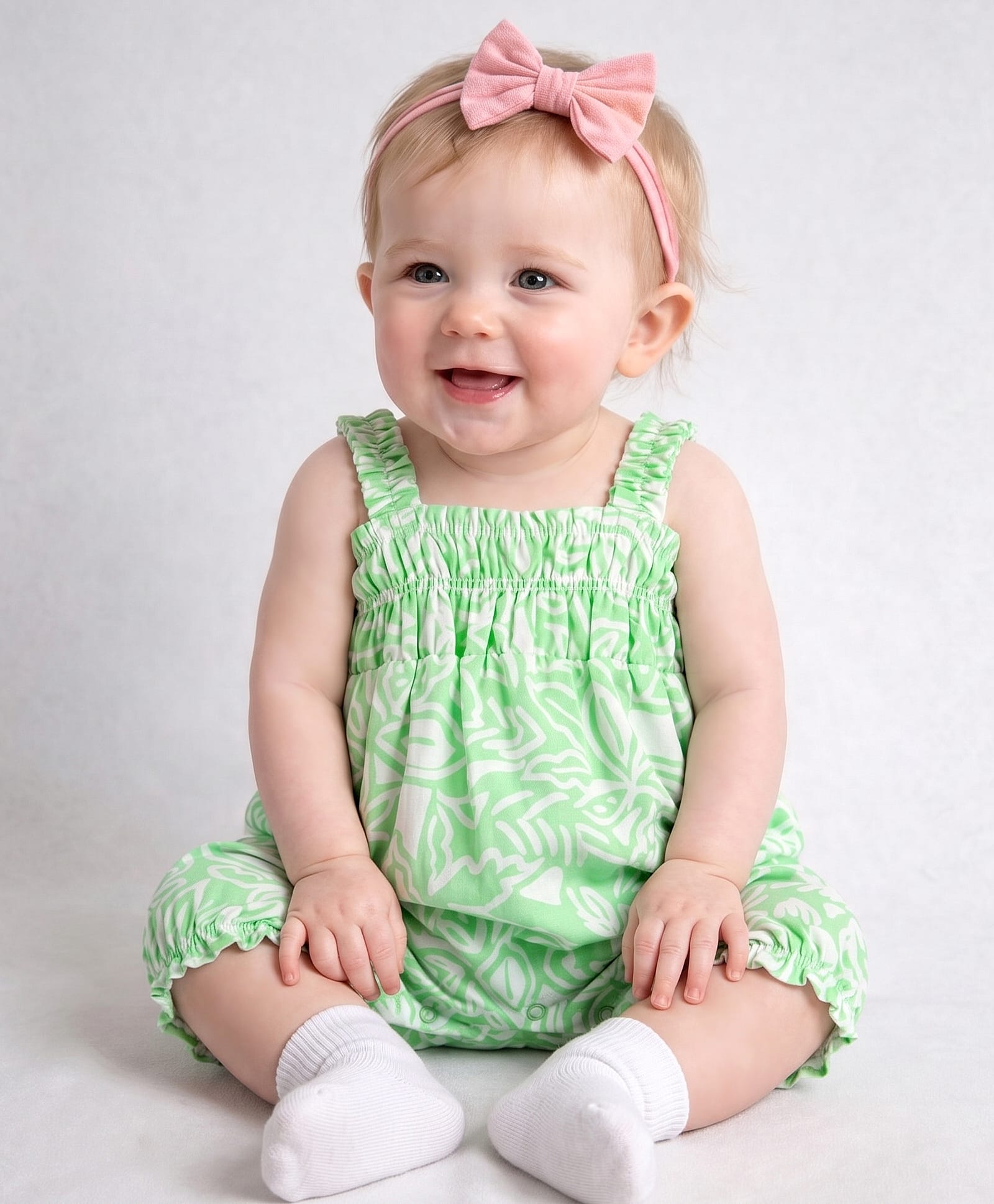 Carter's Sleeveless Print Romper - Green-picture-23