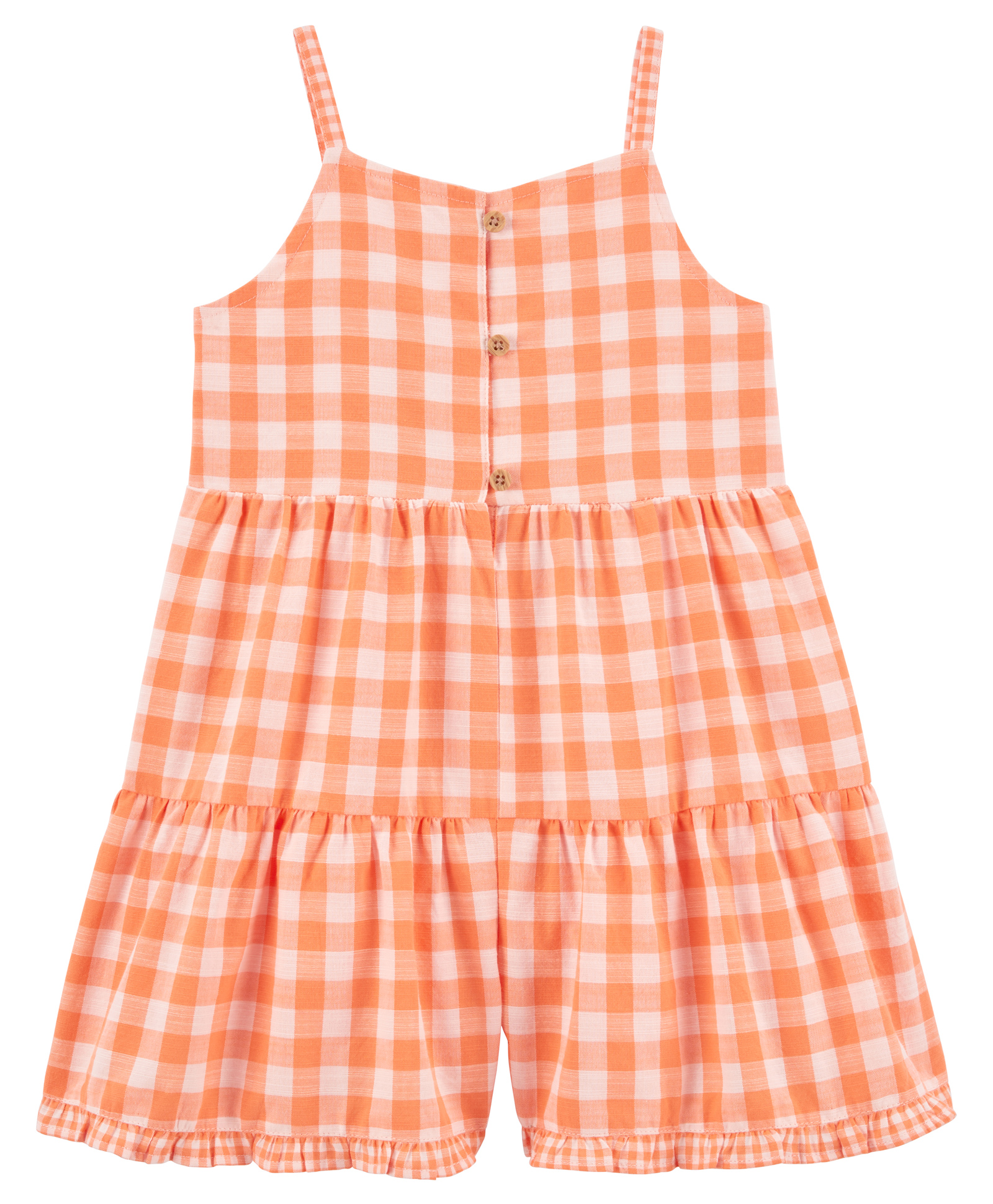 Carter's Sleeveless Checked Jumpsuit- Orange-picture-20