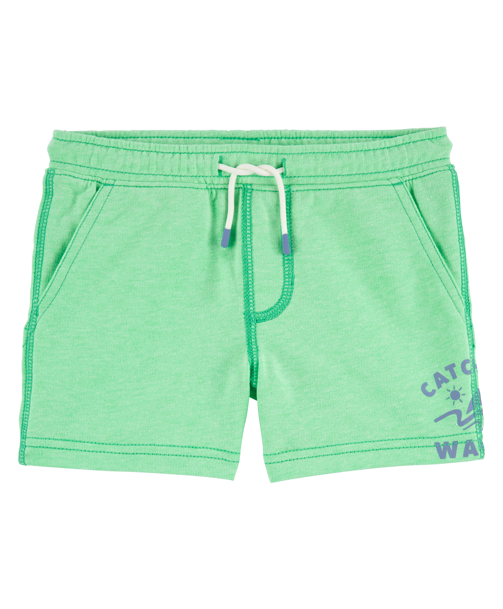 Carter's Knit Text Printed Shorts - Green-image-48
