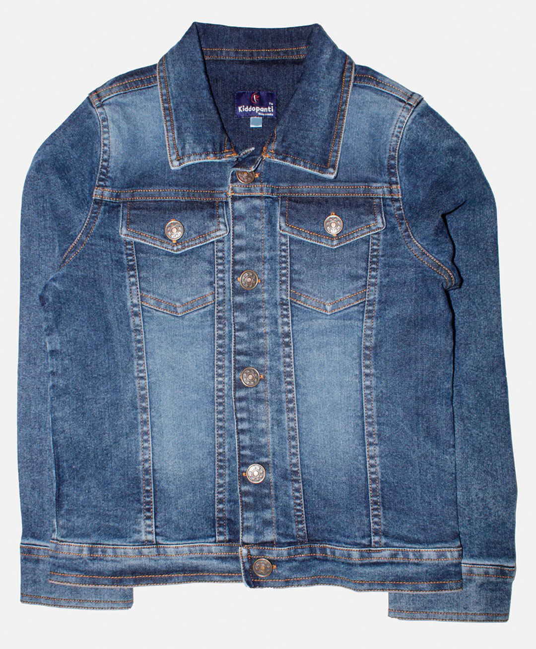 Kiddopanti Full Sleeves Solid  Denim Jacket - Dark Blue-picture-19
