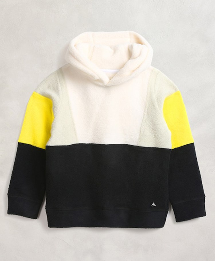 Cherry Crumble By Nitt Hyman Full Sleeves Color Blocked Tracker Hoodie - Yellow Black & White-picture-40