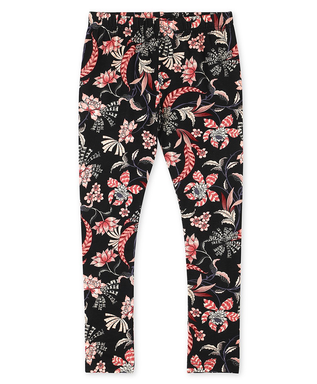 Earth Conscious  Cotton Lycra Floral Printed Leggings -Black-picture-24