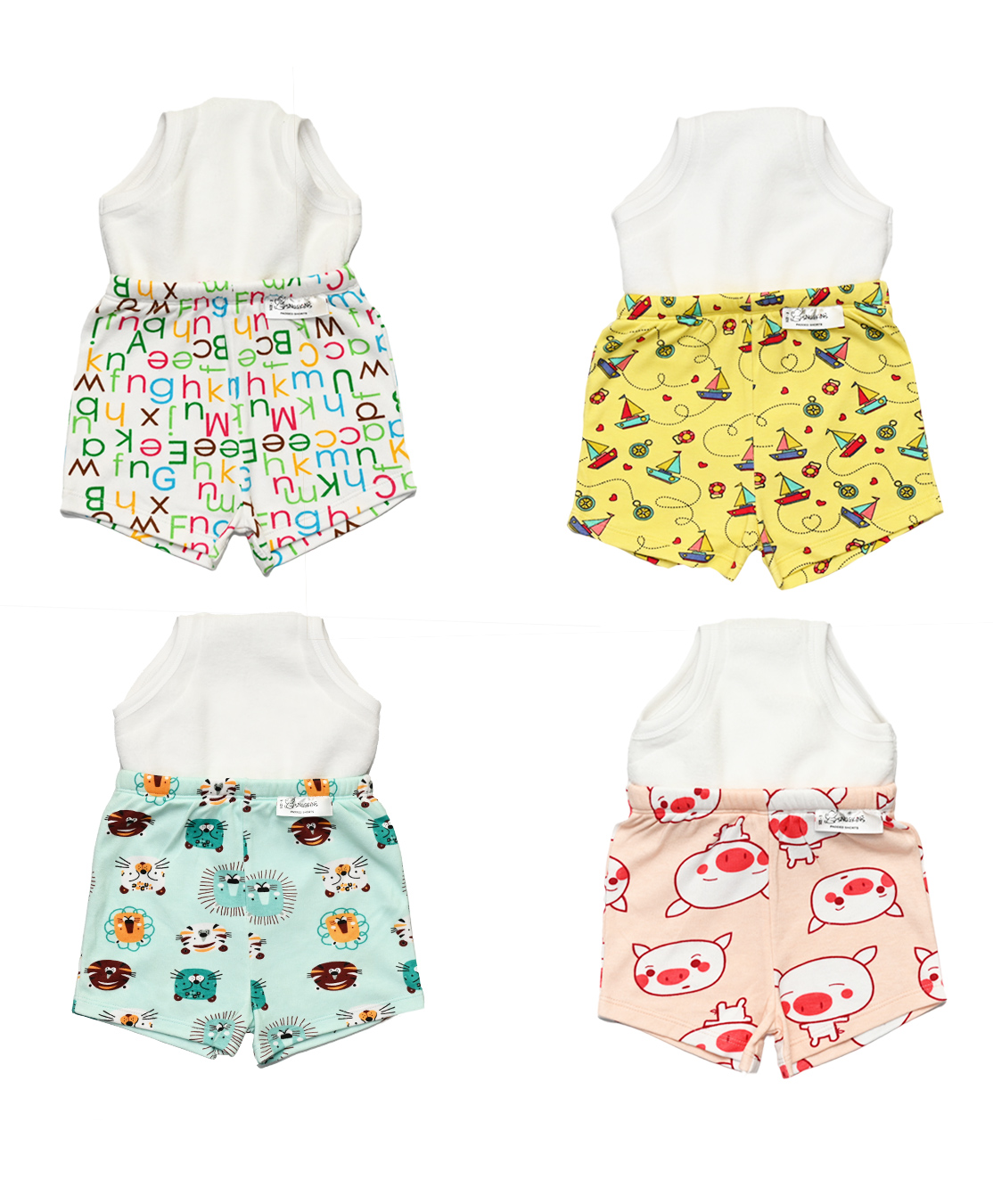 Snugkins Potty Training Shorts for Toddlers Boys and Girls 100% Cotton. Size 1 Fits 1  2 years - Pack of 4-picture-37