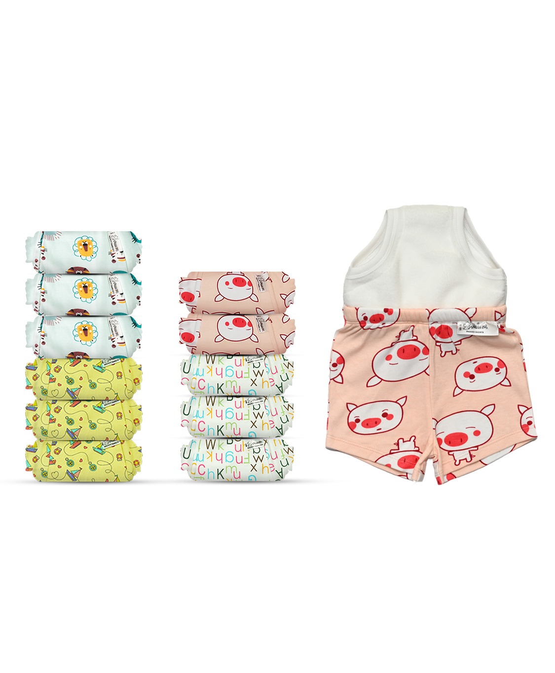 Snugkins Potty Training Shorts for Toddlers Boys and Girls 100% Cotton. Size 1 Fits 1  2 years - Pack of 12-picture-20