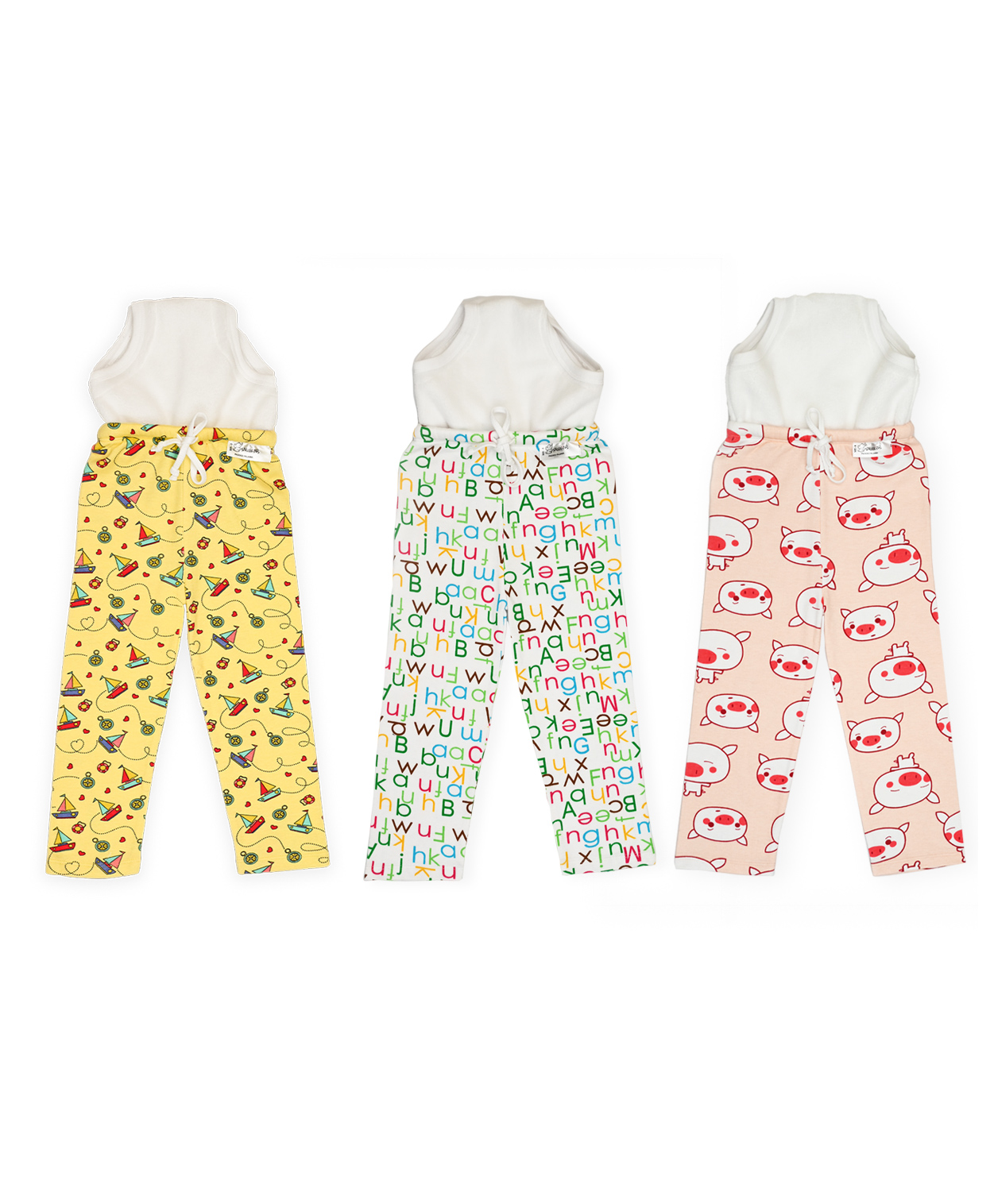 Snugkins Diaper Pants Potty Training Pajamas for Toddlers Boys and Girls. 100% Cotton. Size 3 Fits 3  4 years - Pack of 3-image-43