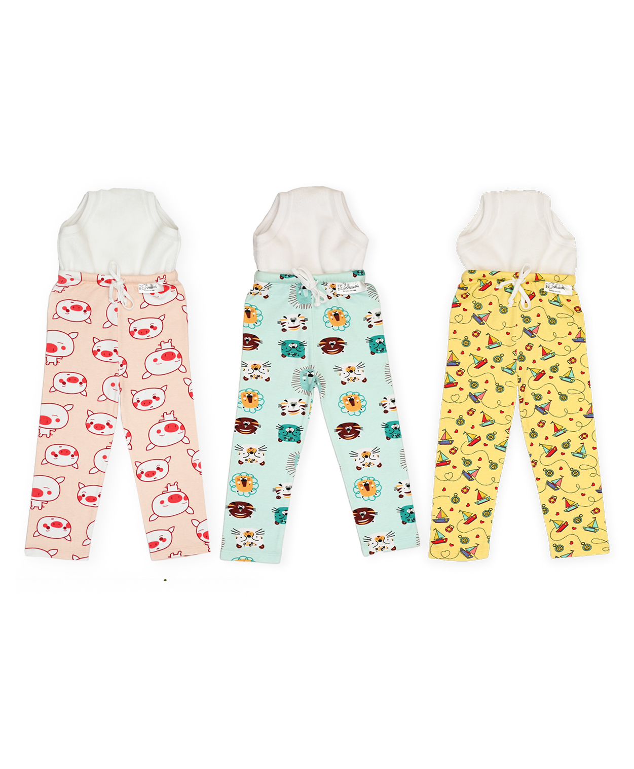 Snugkins Diaper Pants Potty Training Pajamas for Toddlers Boys and Girls. 100% Cotton. Size 3 Fits 3  4 years - Pack of 3-image-28