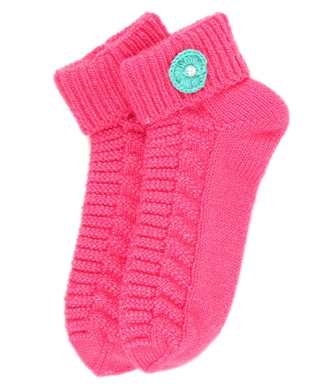 BHARATASYA  Floral Detailed Winter Socks - Pink-picture-13