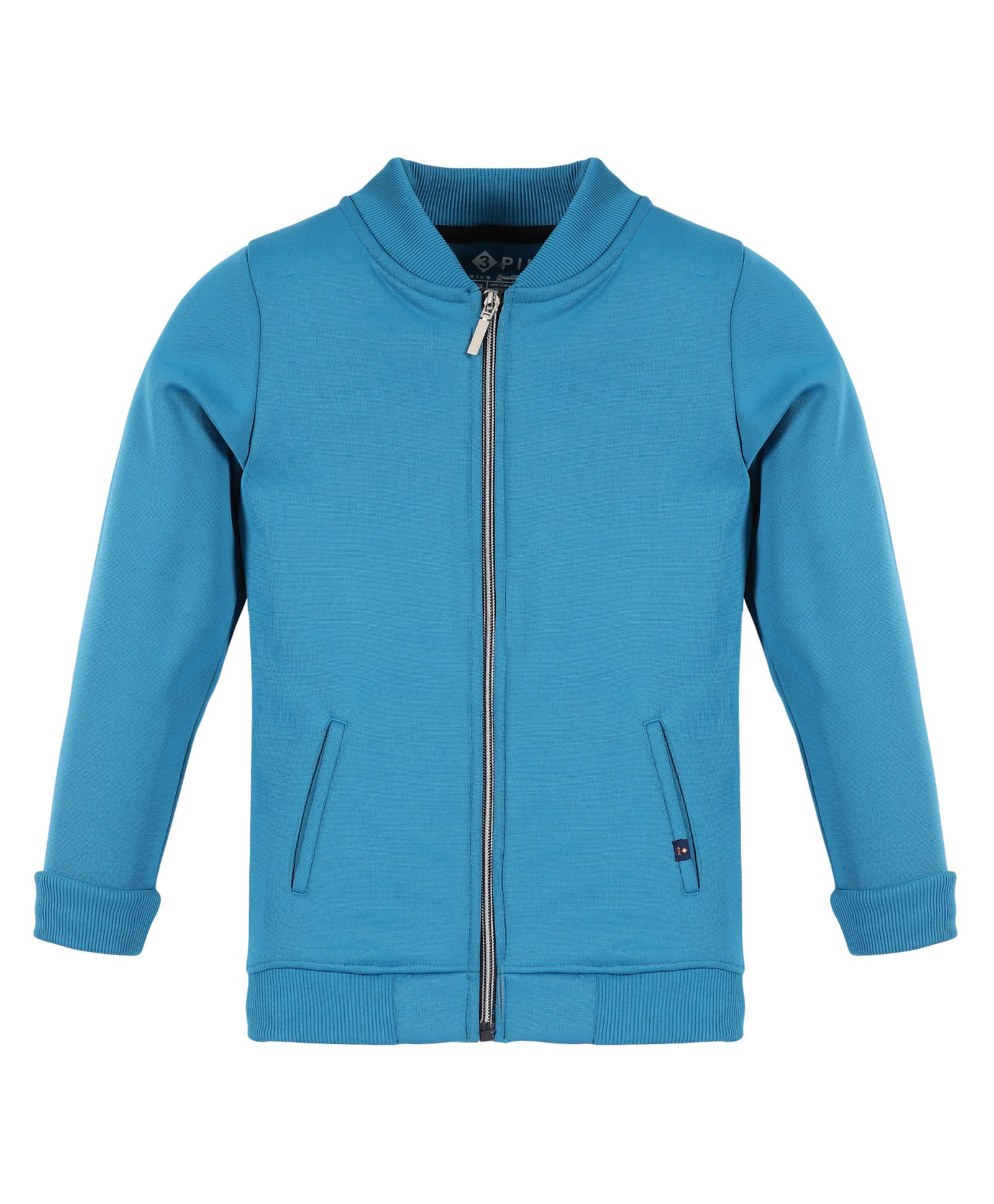 3PIN Full Sleeves Solid Zipper Jacket - Blue-picture-38