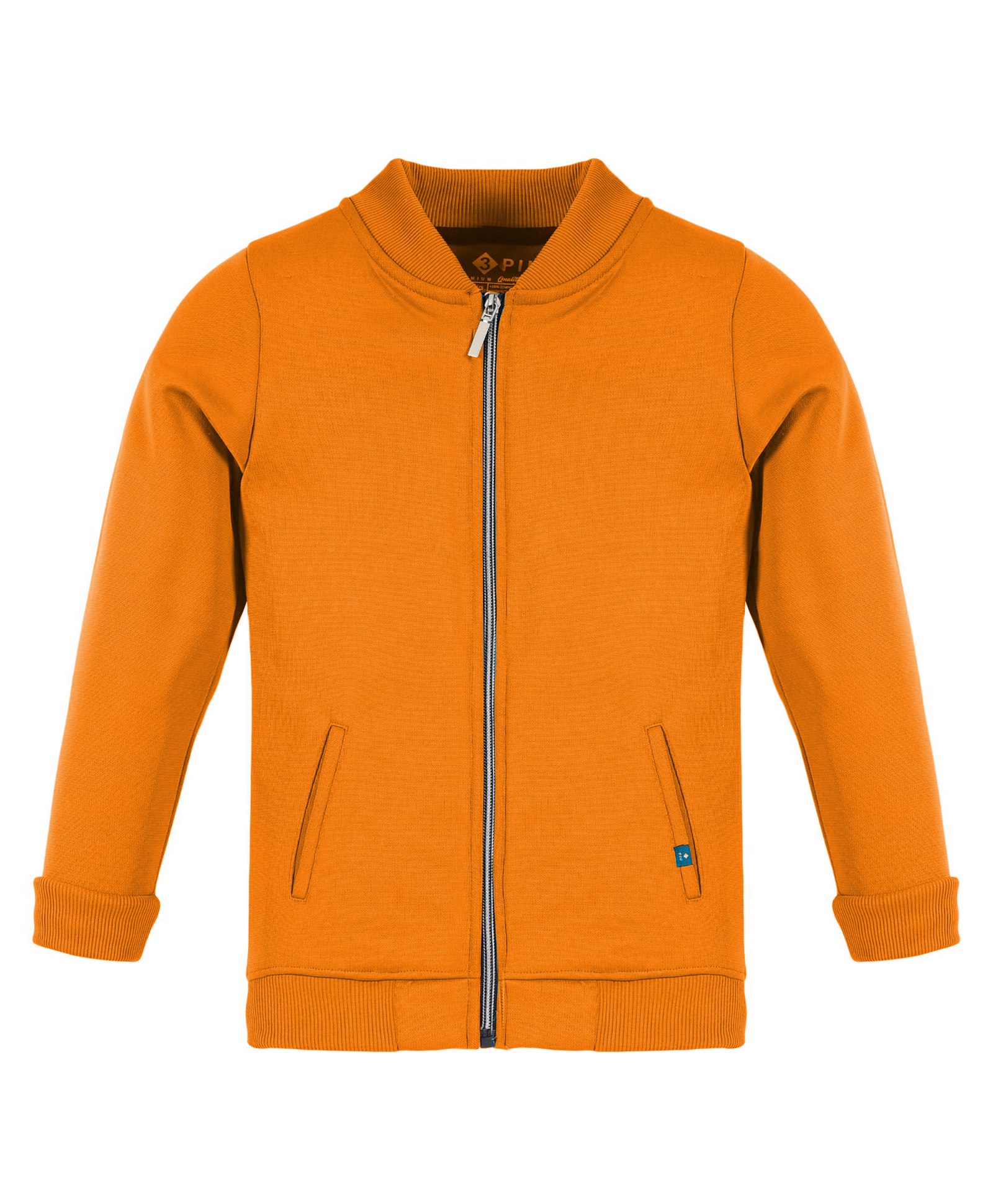 3PIN Full Sleeves Solid Zipper Jacket - Orange-picture-39