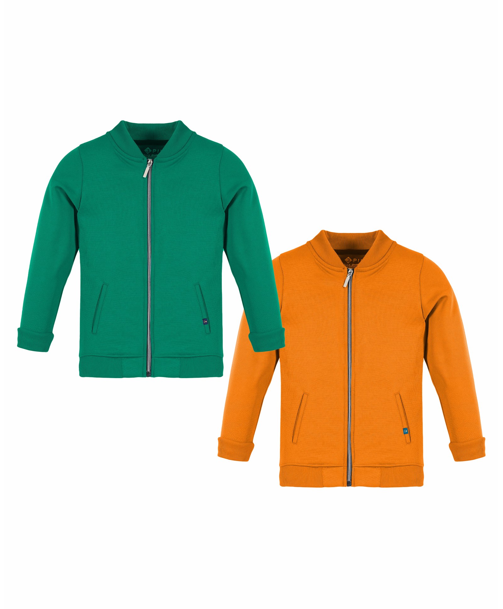 3PIN Pack Of 2 Full Sleeves Solid Jackets - Orange & Green-image-43