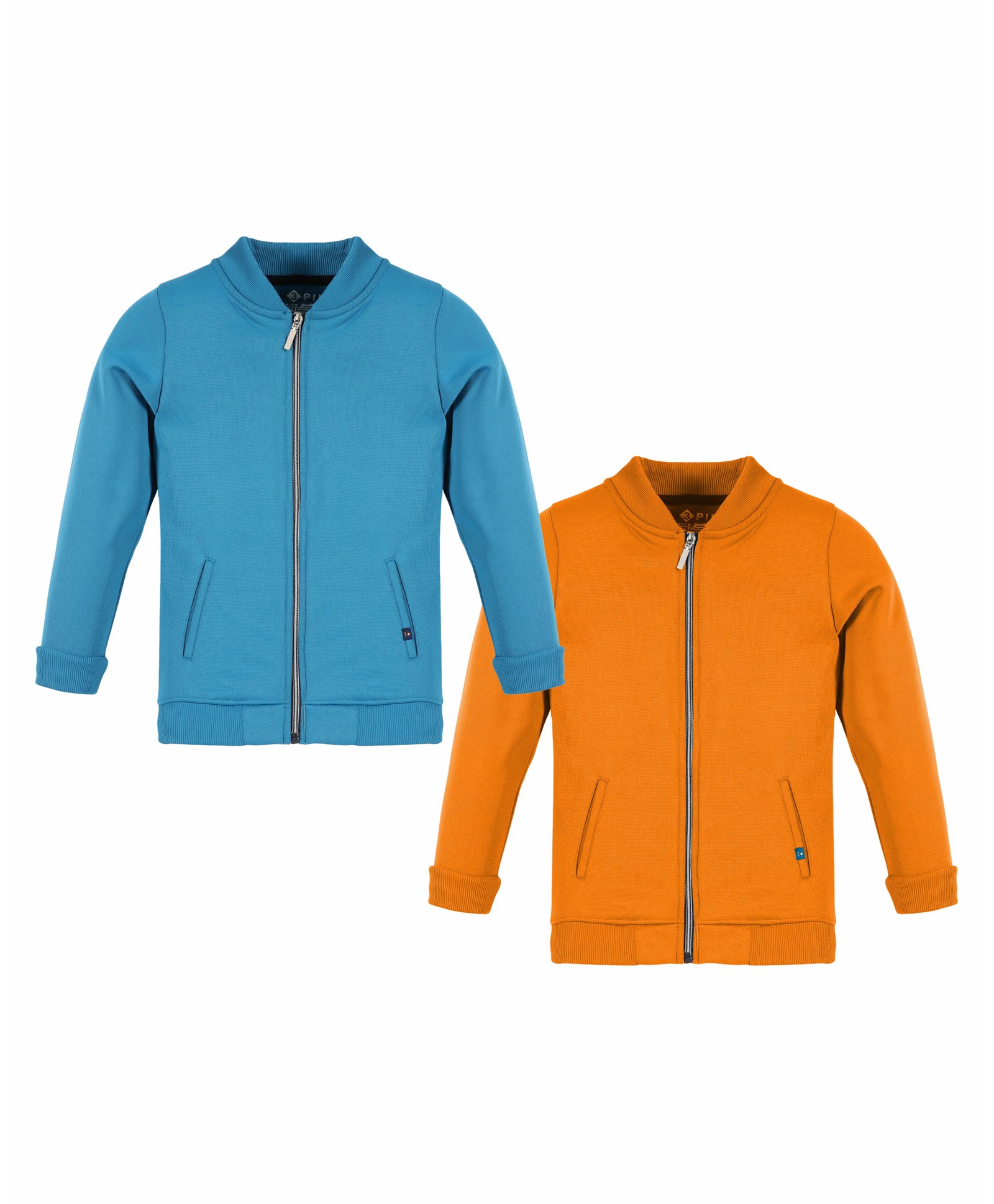 3PIN Pack Of 2 Full Sleeves Solid Jackets - Blue & Orange-image-21