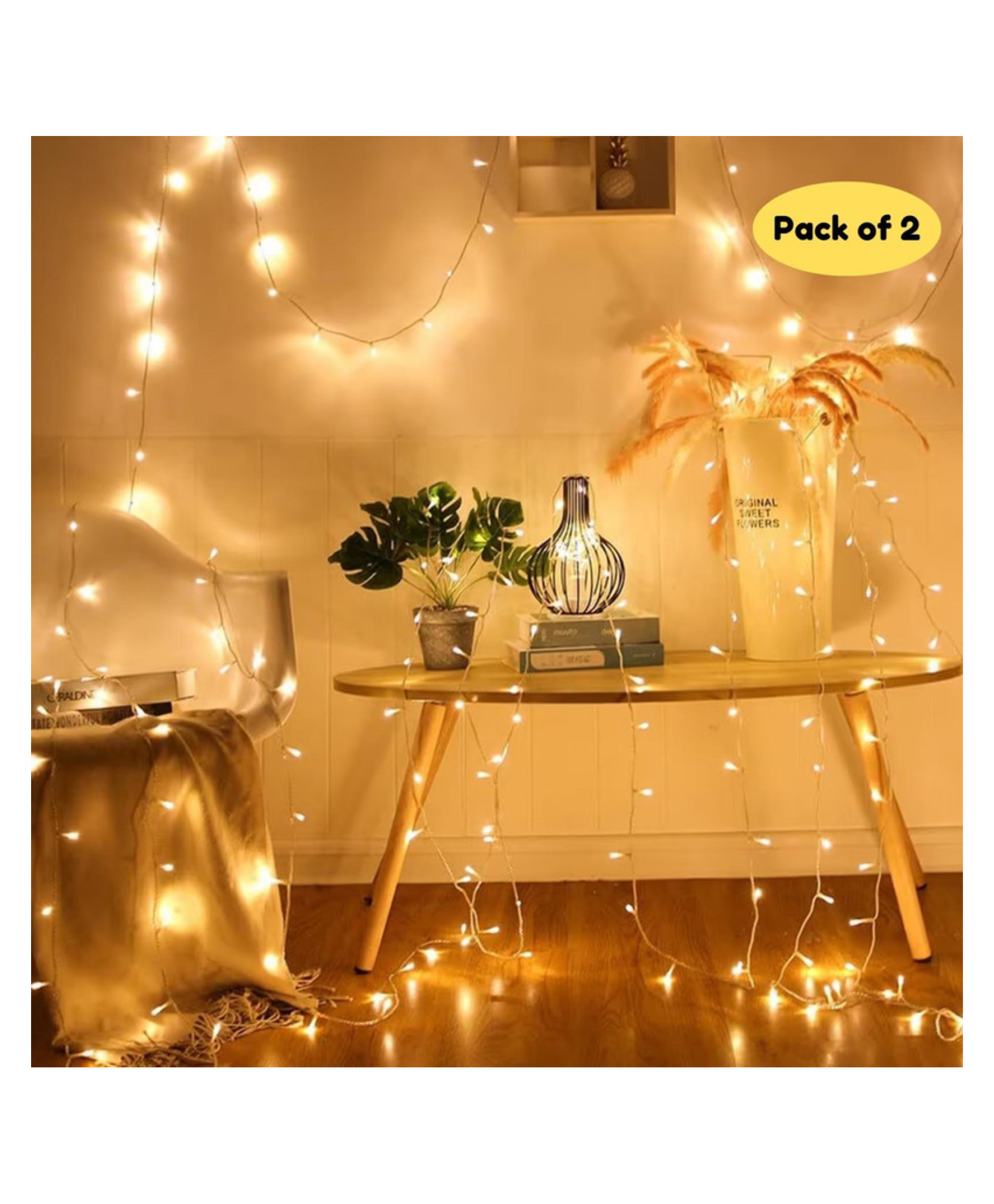 Bubble Trouble Warm White Led Serial Lights for Decoration - String Lights for Home Decoration 10 Meter Pack of 2)-image-25
