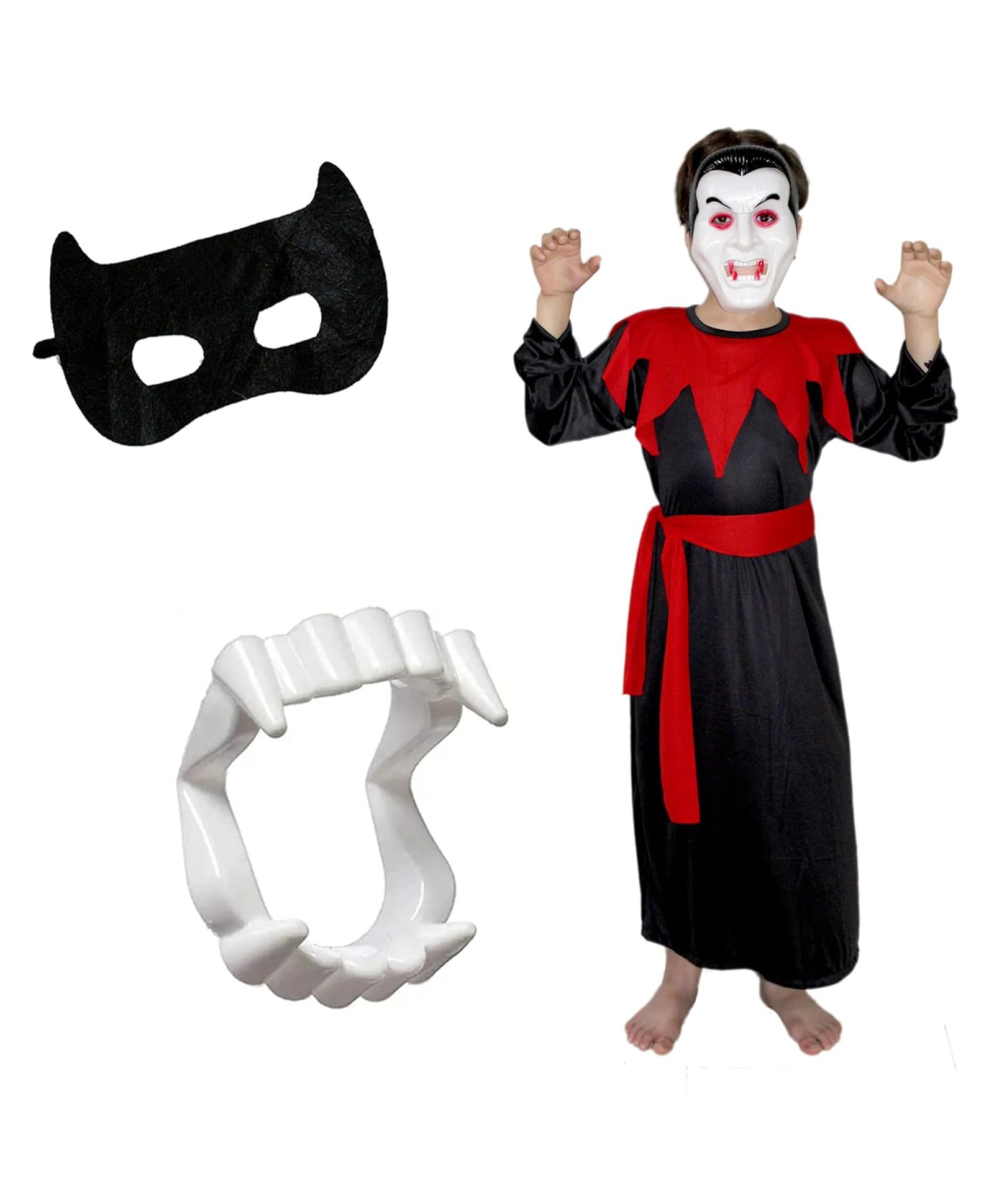 Kaku Fancy Halloween Theme Dracula Costume Set - Red & Black-image-6