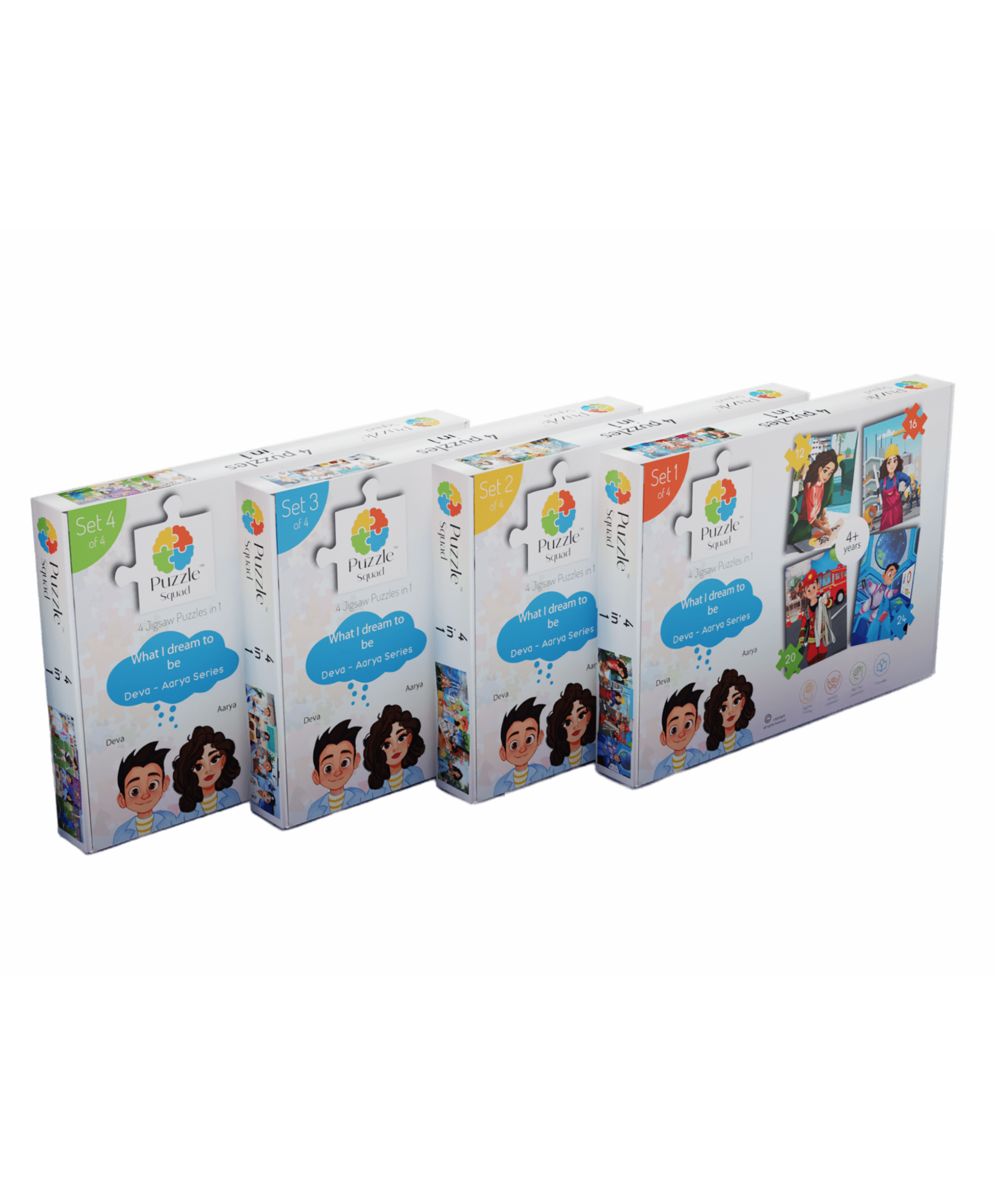Puzzle Squad 4 in 1 Jigsaw Puzzle Combo Pack with 288 Pieces - Multicolor-image-43