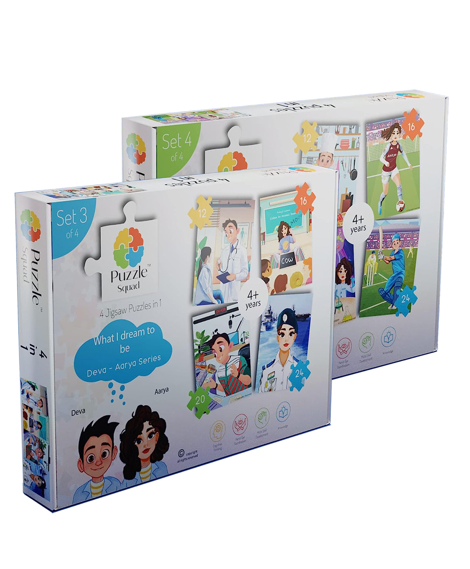 Puzzle Squad 4 in 1 Jigsaw Puzzle with 144 Pieces - Multicolor-image-44