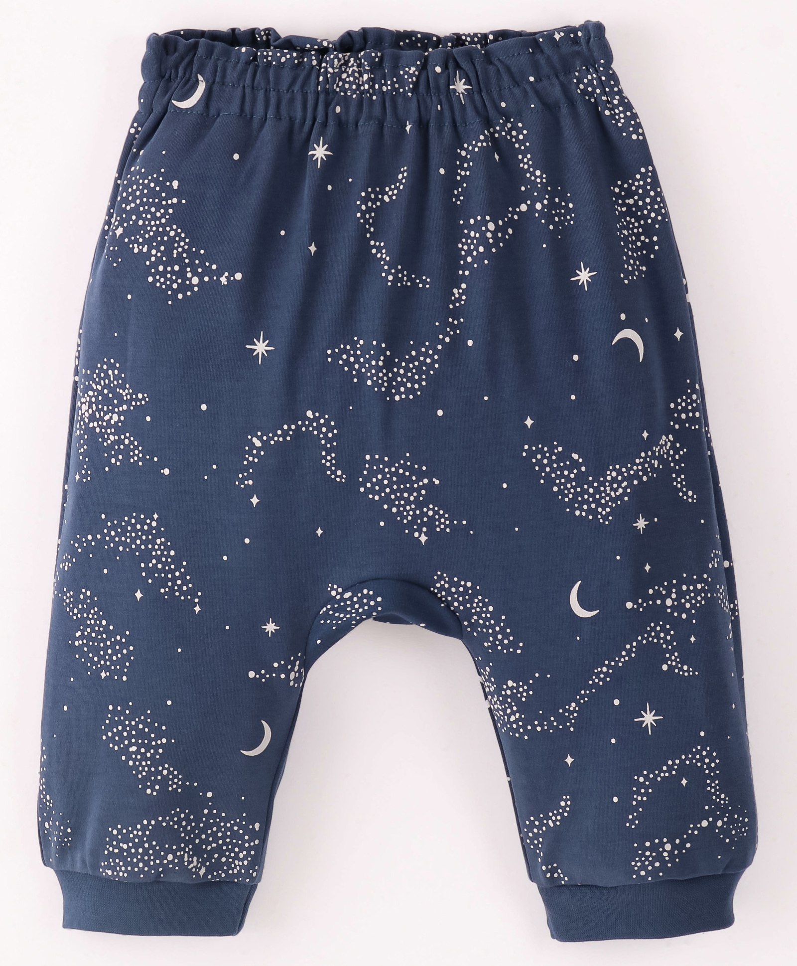 First Smile Interlock Full Length Diaper Leggings Stars & Moon Print- Blue-image-49