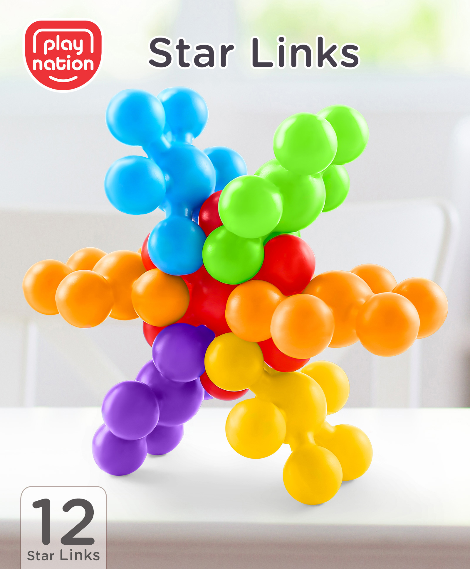 Play Nation Star Links Building Blocks Multicolor - 12 Pieces-picture-17