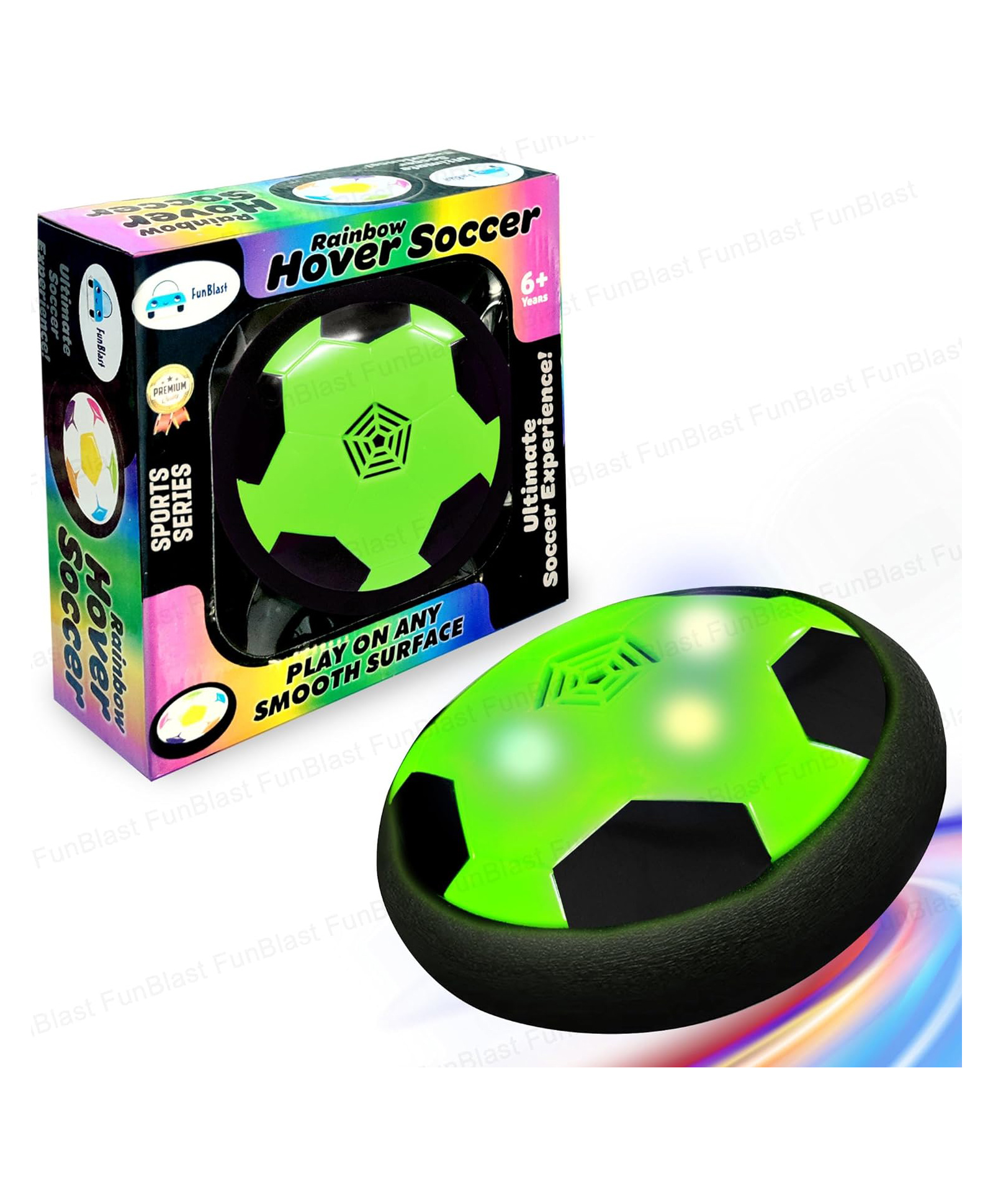 FunBlast Air Powered Hover Soccer Ball with Flashing Light  Green-picture-19