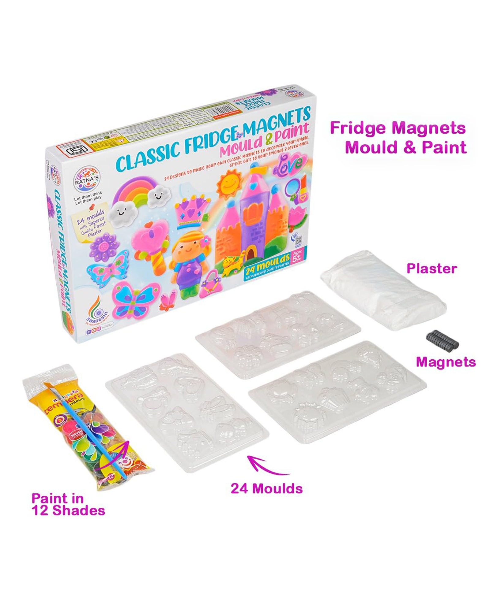 Ratnas Classic Fridge Magnets Mould & Paint Activity Kit - Multicolour-image-6