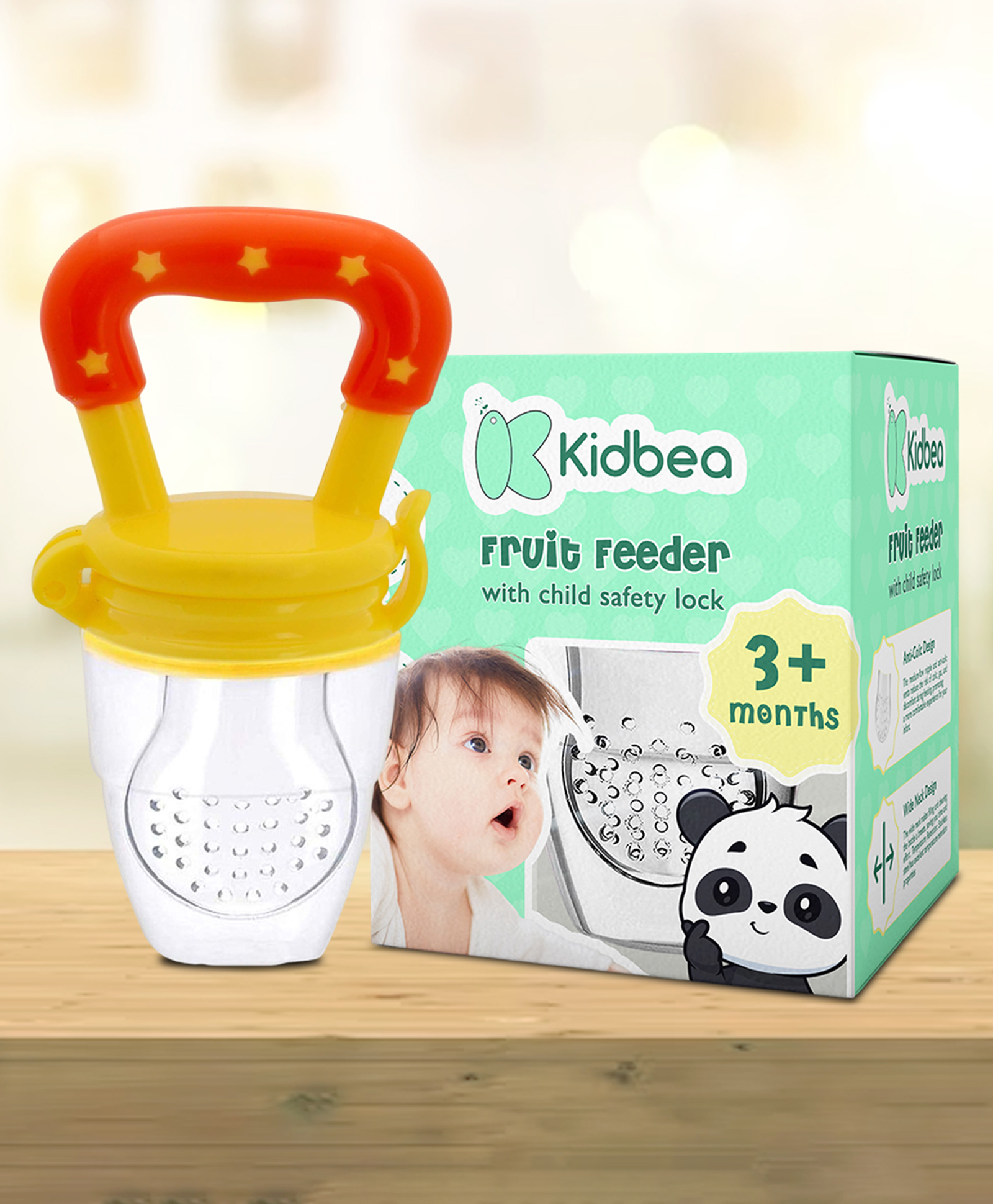 Kidbea Silicone Food & Fruit Nibbler with Extra Mes - Yellow-picture-12