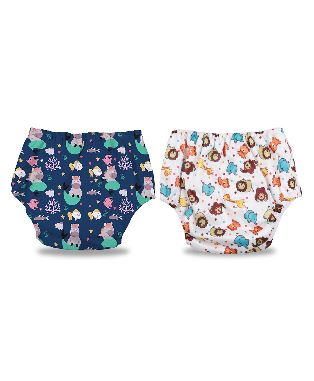 Chinmay Kids Baby Swim Diaper Waterproof Reusable Leakproof Adjustable Infant Pool Pant Boys And Girls Swim Diaper- Blue White
