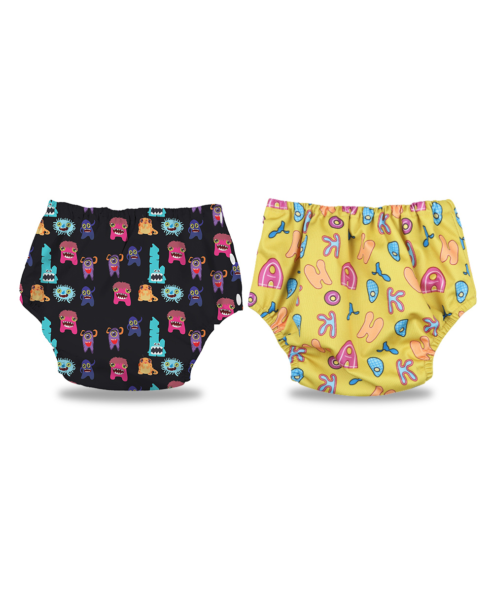 Chinmay Kids Baby Swim Diaper Waterproof Reusable Leakproof Adjustable Infant Pool Pant Boys And Girls Swim Diaper- Black Yellow-image-9