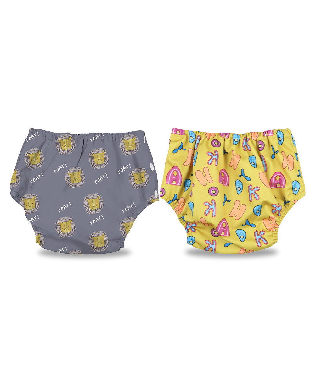 Chinmay Kids Baby Swim Diaper Waterproof Reusable Leakproof Adjustable Infant Pool Pant Boys And Girls Swim Diaper- Grey Yellow-image-10