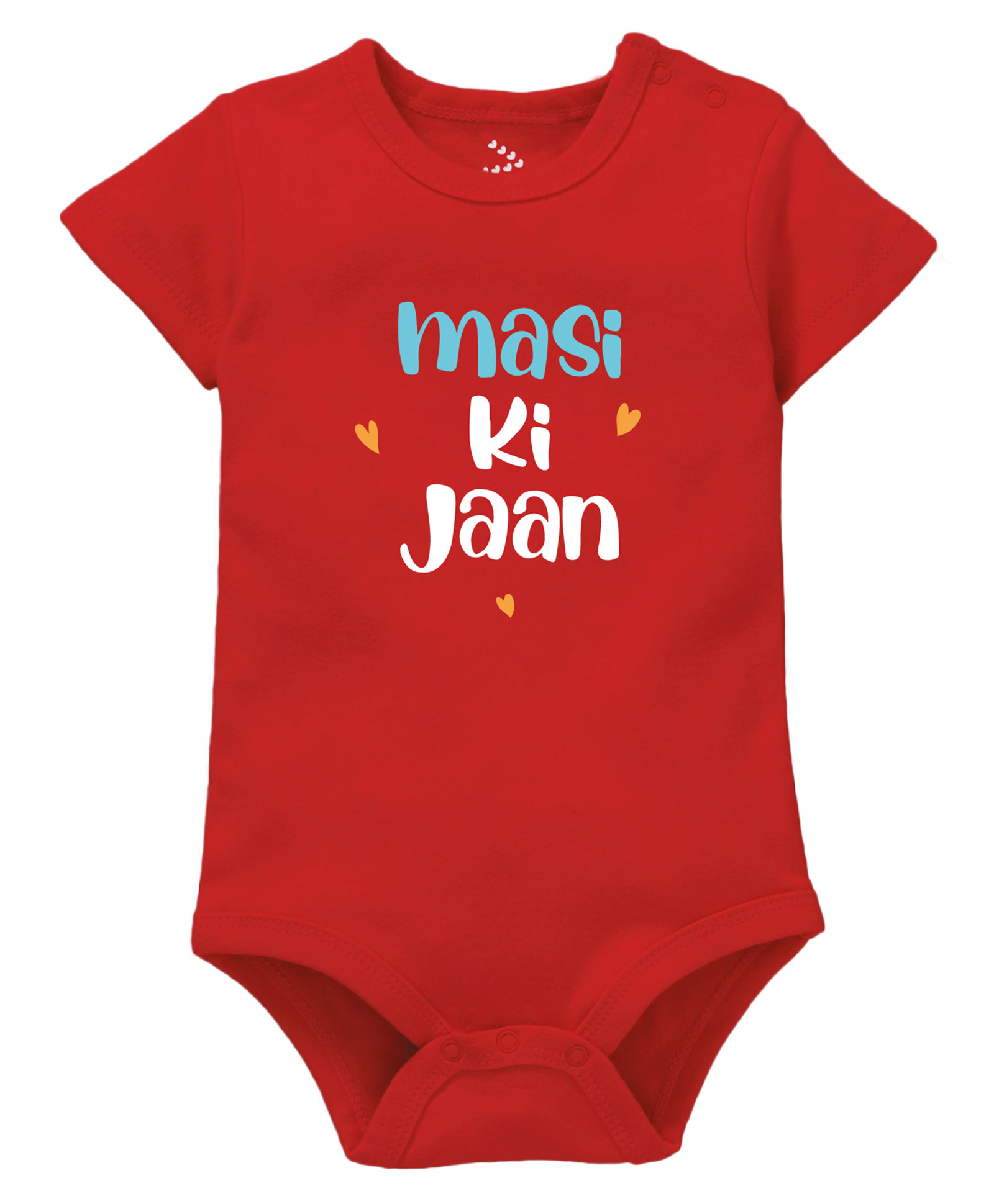 Zeezeezoo Half Sleeves Maasi Ki  Jaan Text Printed Onesie - Red-picture-14