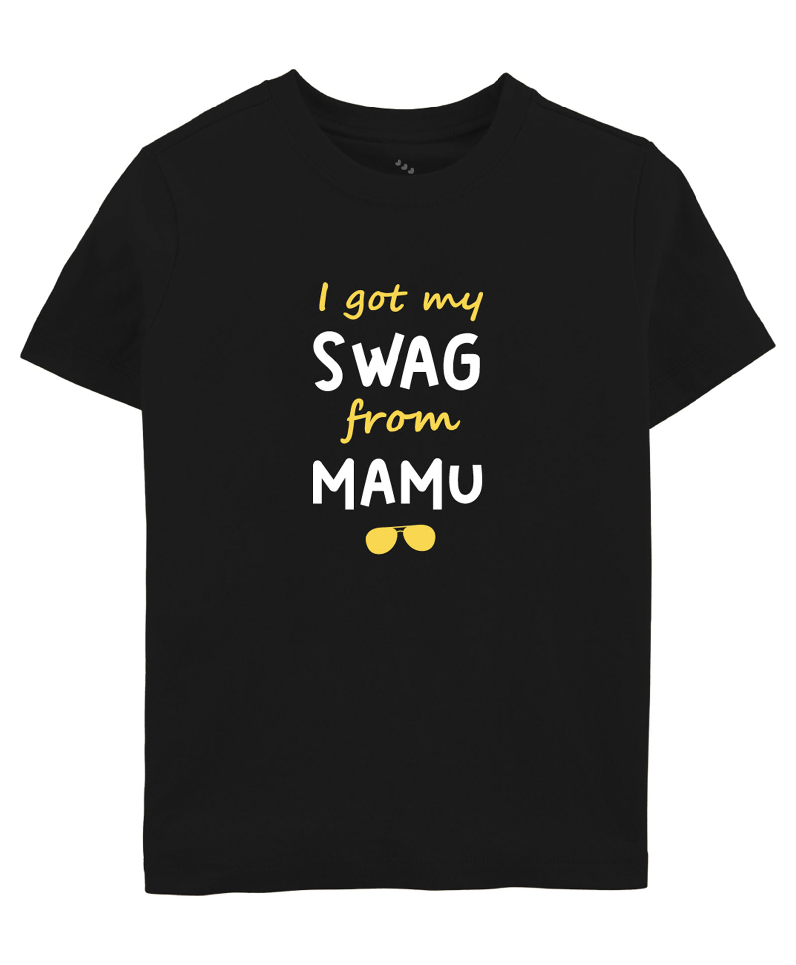 Zeezeezoo Half Sleeves I Got My Swaag From MamuText Printed Tee - Black-image-40